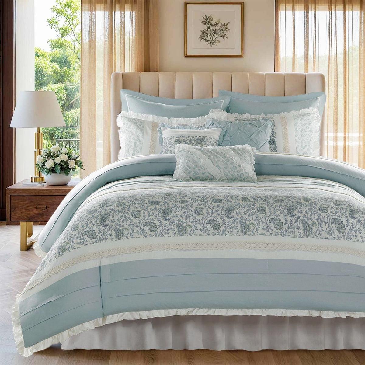 Dawn 9 Piece Cotton Percale Comforter Set