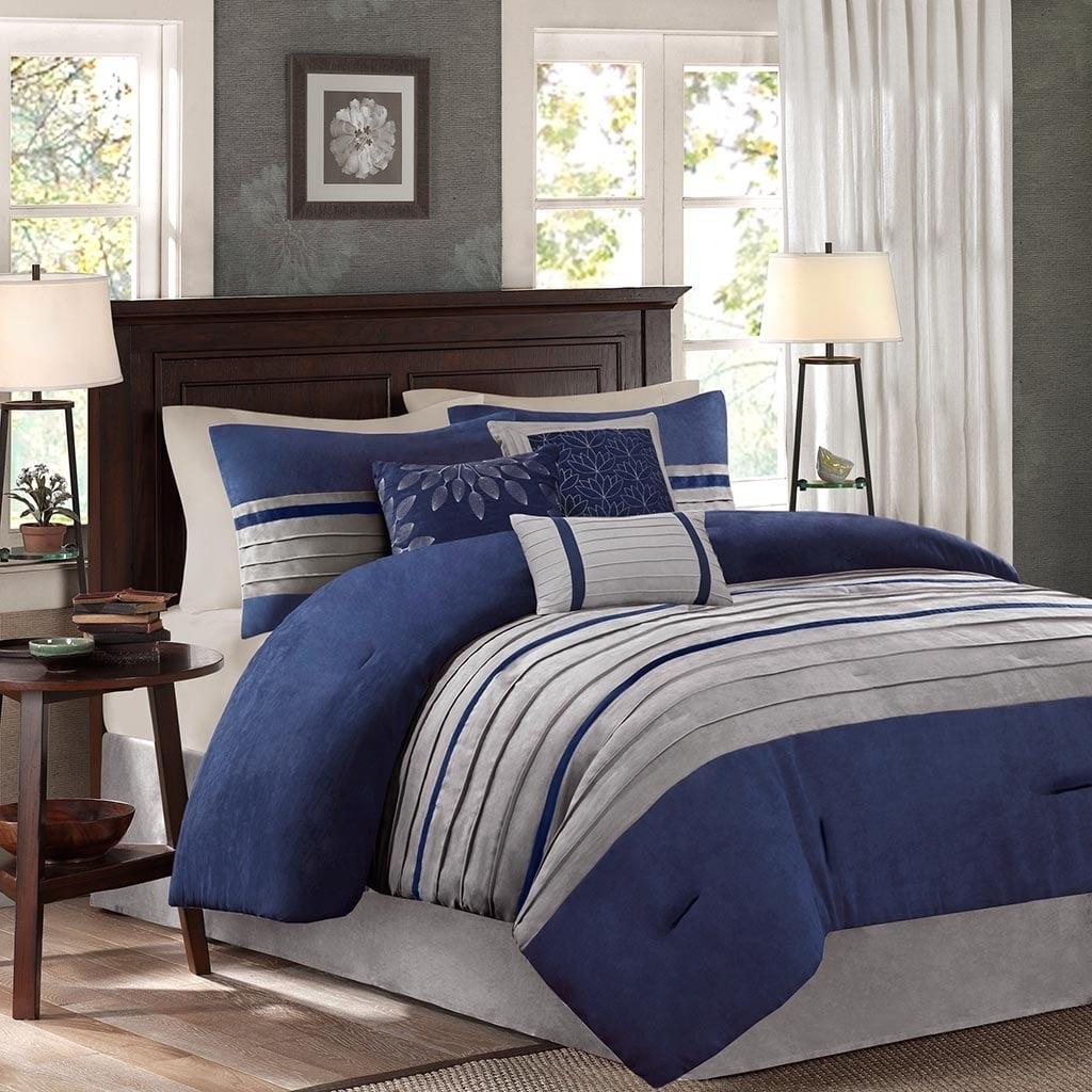 Palmer 7 PC Pieced Faux Suede Comforter Set