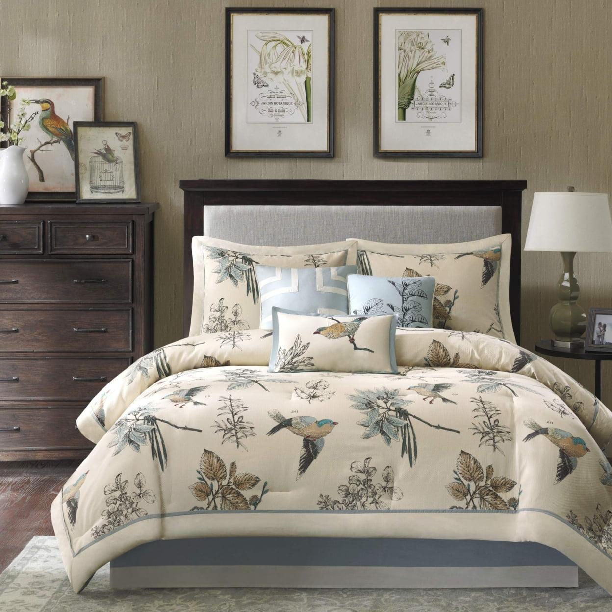 Madison Park Reversible 7 Piece Printed Cotton Twill Comforter Set