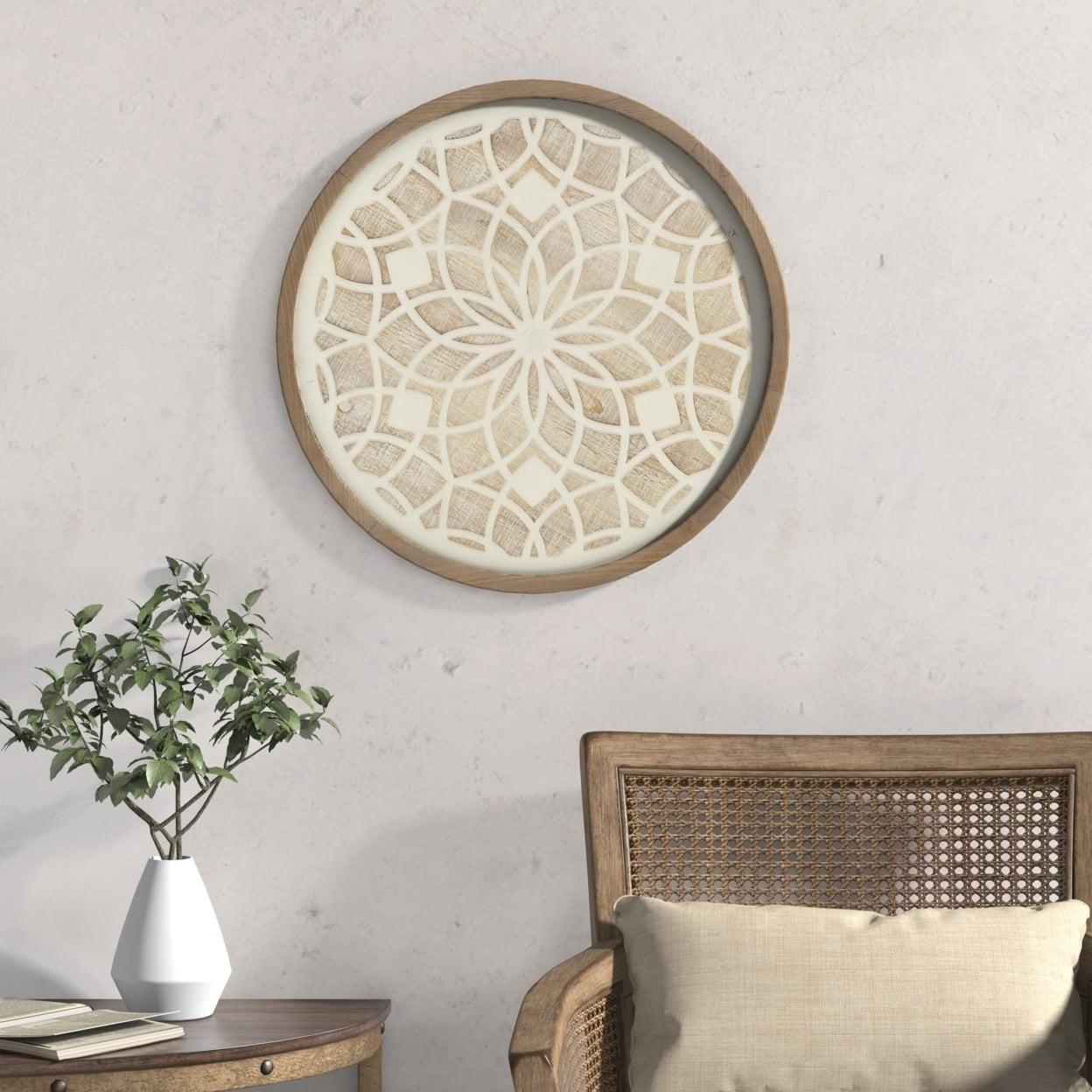 Round Two-Tone Medallion Wall Decor