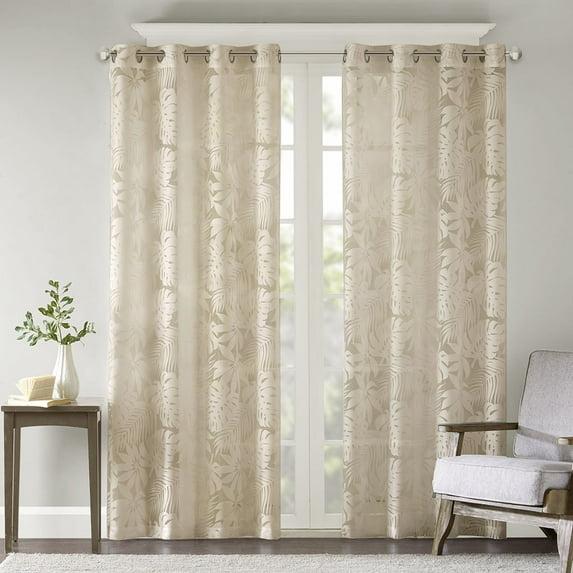 Madison Park Leilani Palm Leaf Burnout Single Window Sheer