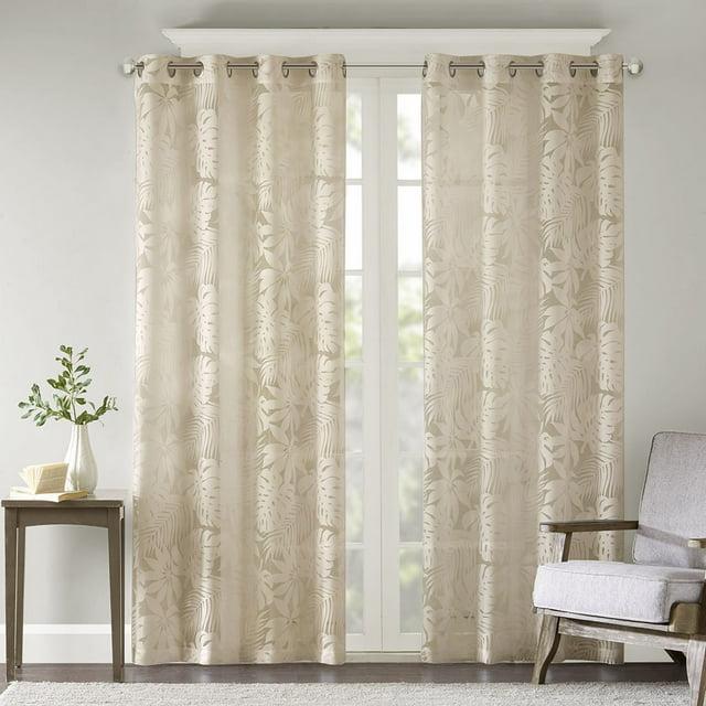 Madison Park Leilani Palm Leaf Burnout Single Window Sheer