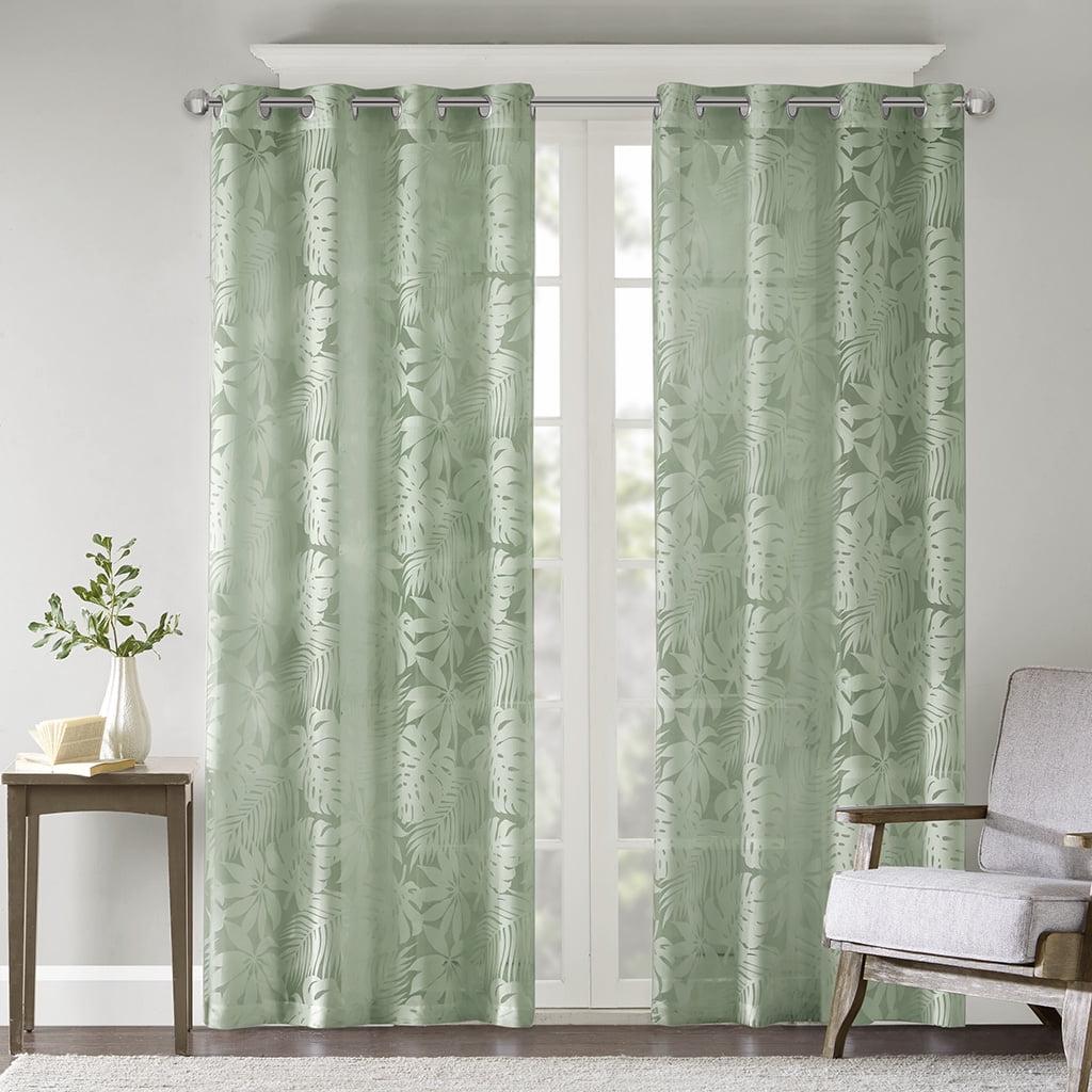Madison Park Leilani Palm Leaf Burnout Window Sheer