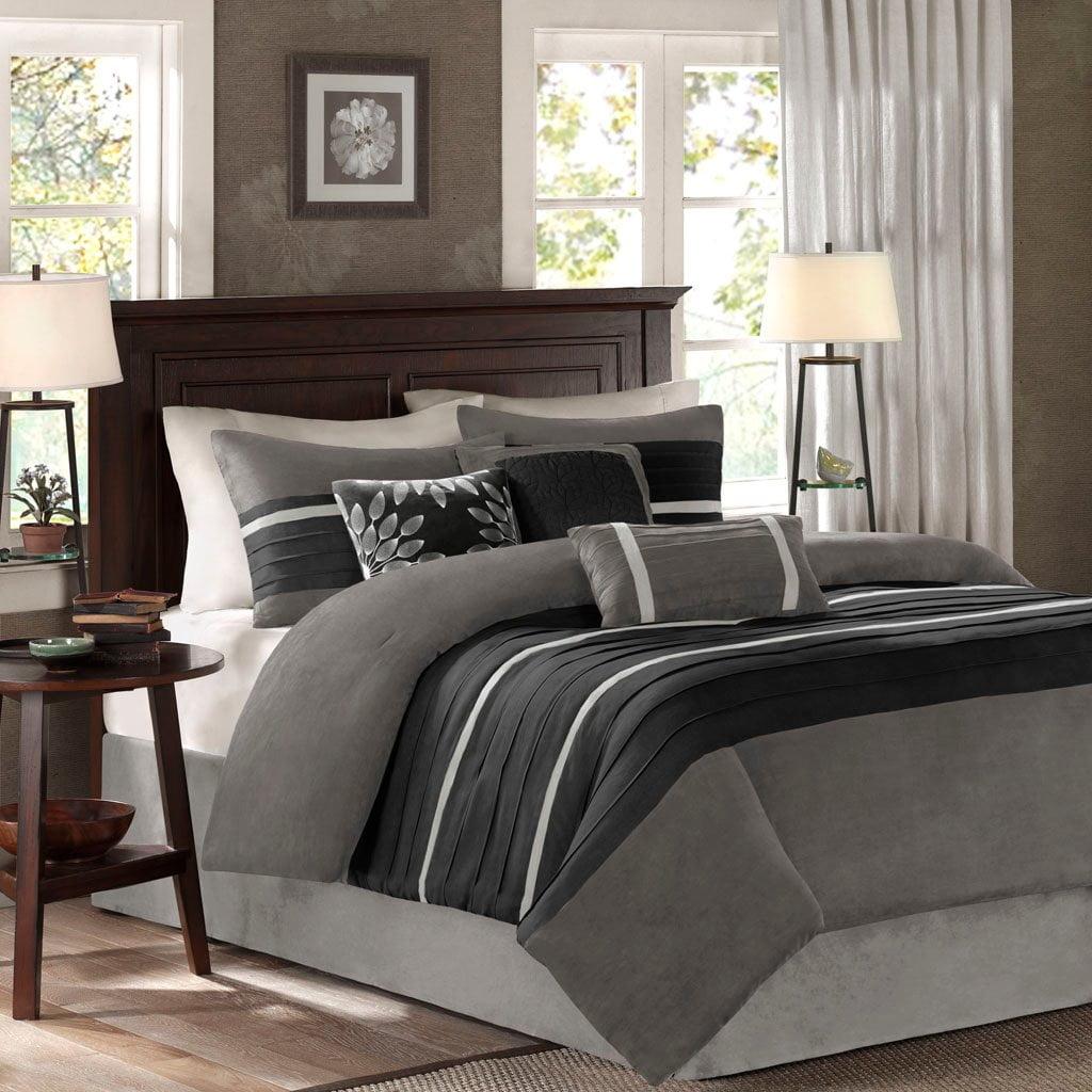 Madison Park Palmer 7 PC Pieced Faux Suede Comforter Set