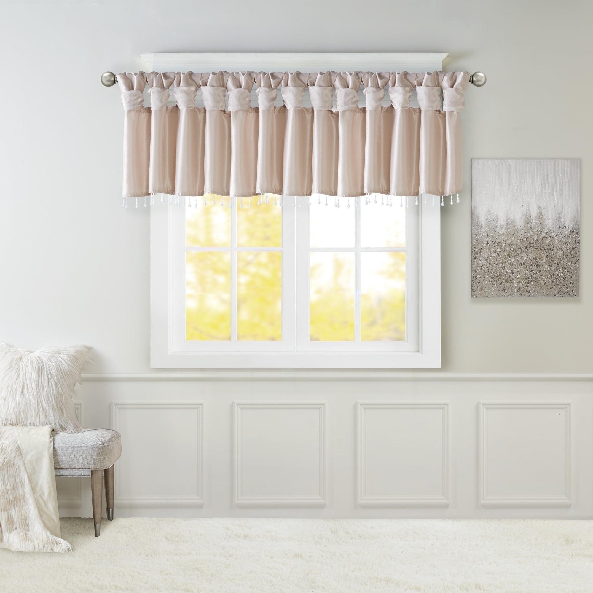 Madison Park Emilia Lightweight Faux Silk Single Valance with Beads
