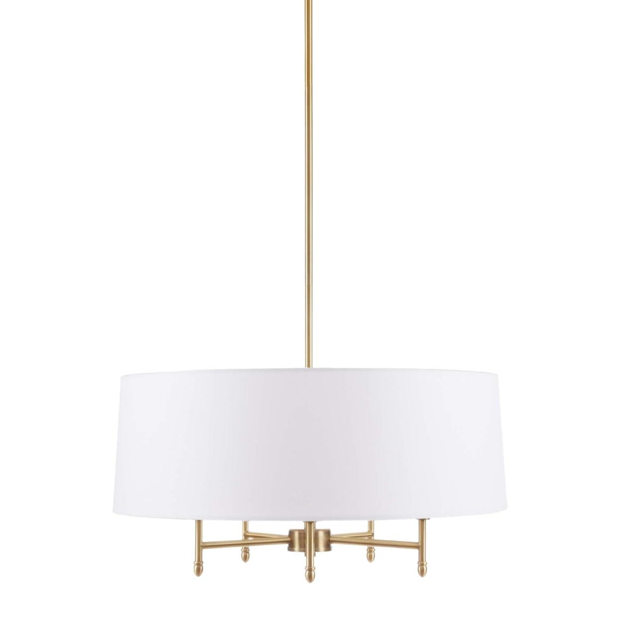 Presidio 5-Light Dimmable Chandelier with Drum-shaped Fabric Shade & Adjustable Height