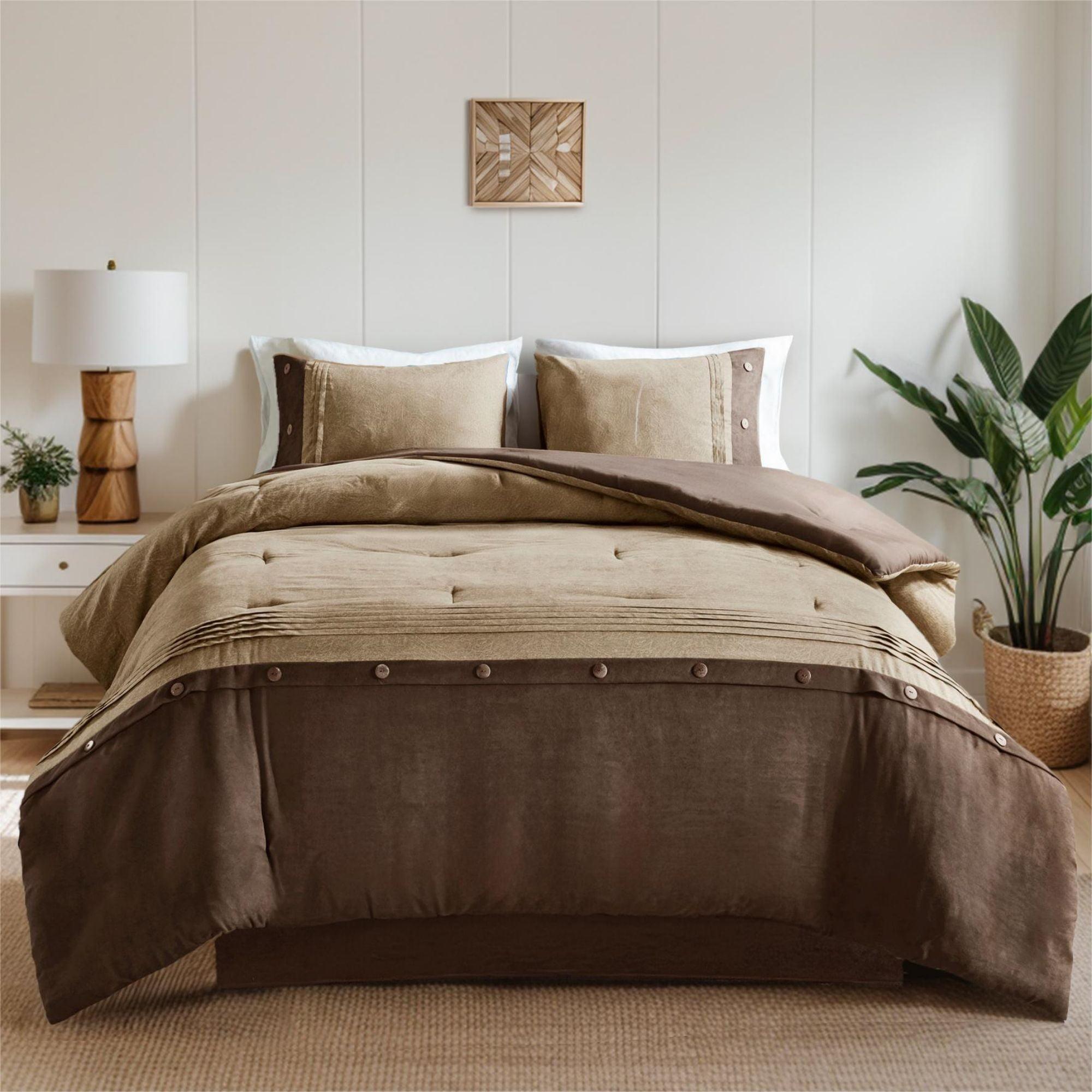 Madison Park Boone 7 Piece Faux Suede Comforter Set