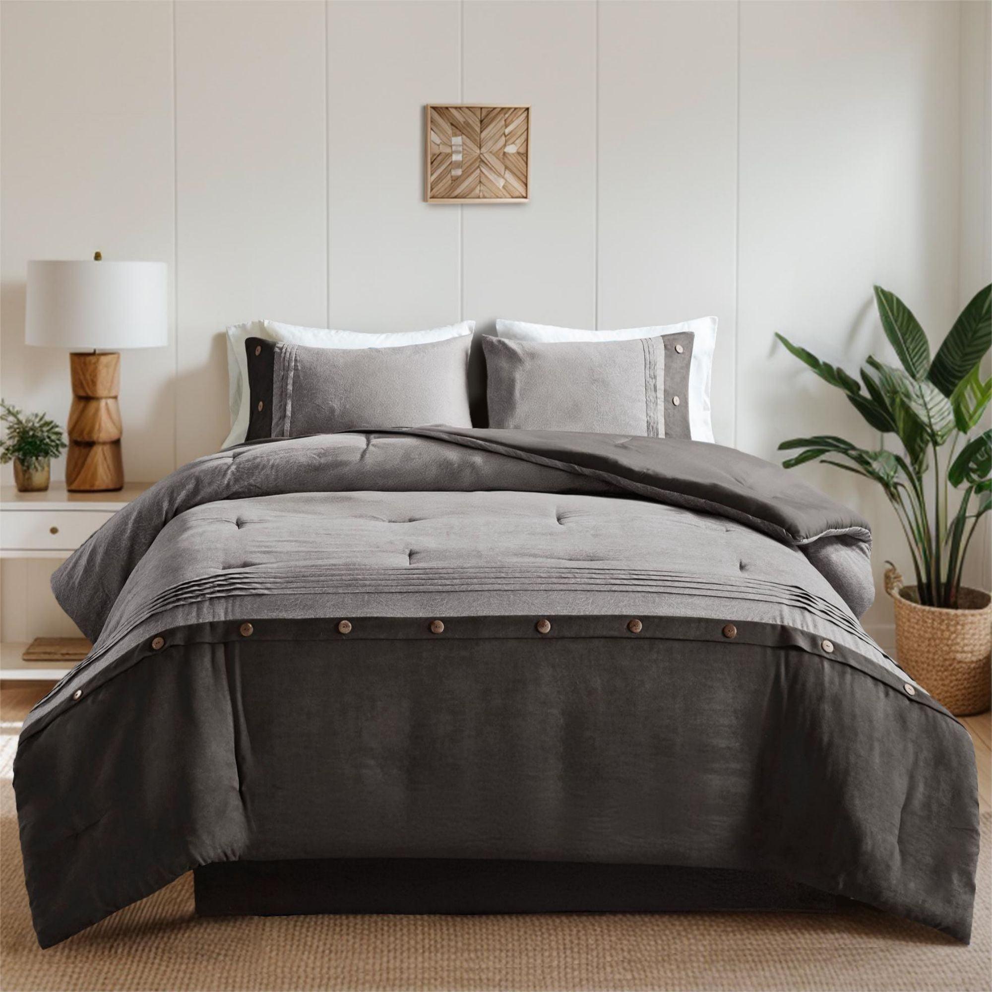 Madison Park Boone 7 Piece Faux Suede Comforter Set