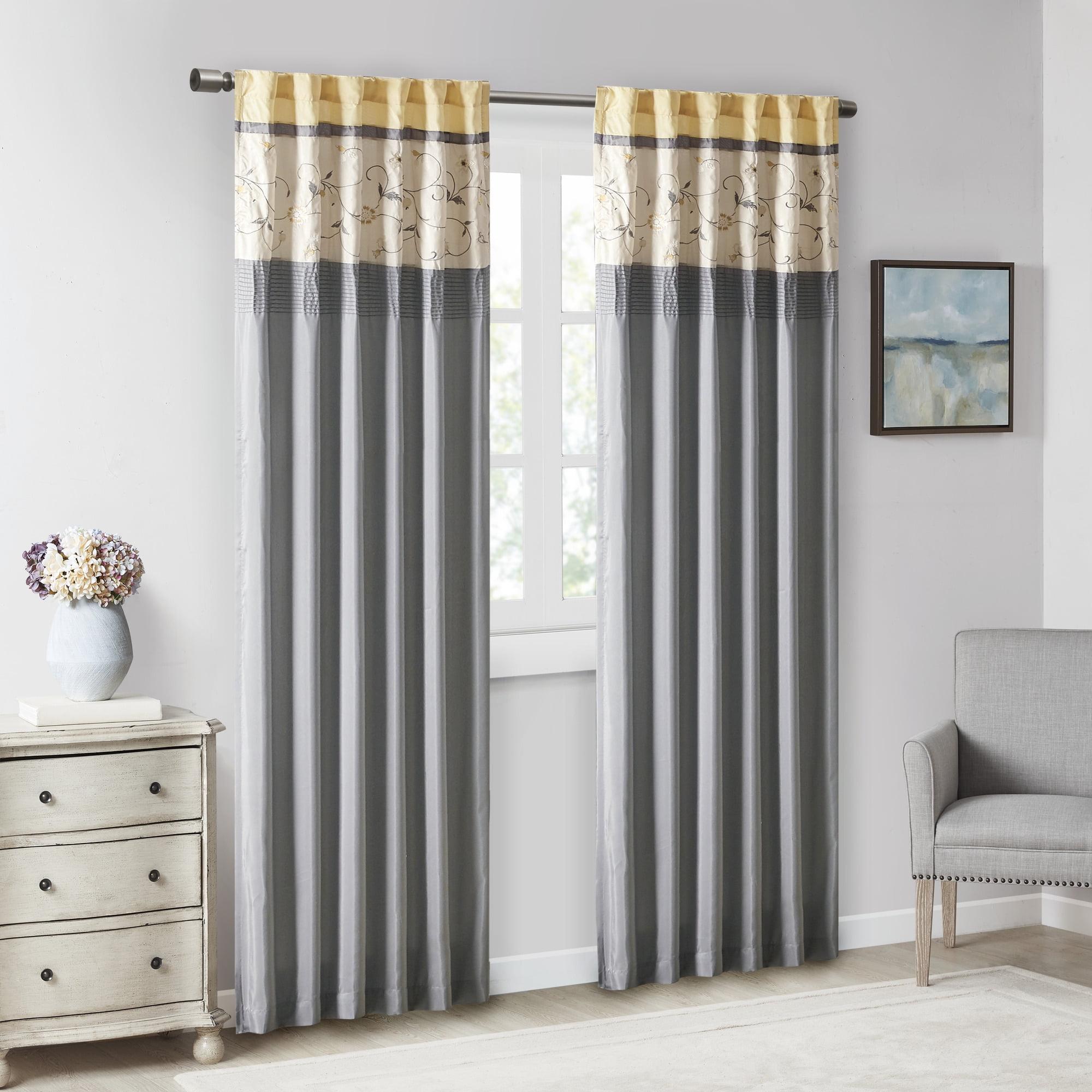 Madison Park Serene Embroidered Single Curtain Panel