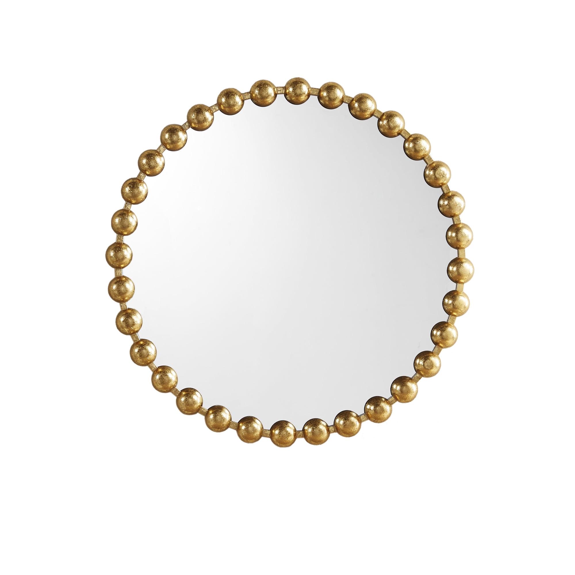 Marlowe Beaded Round Metal Wall Mirror