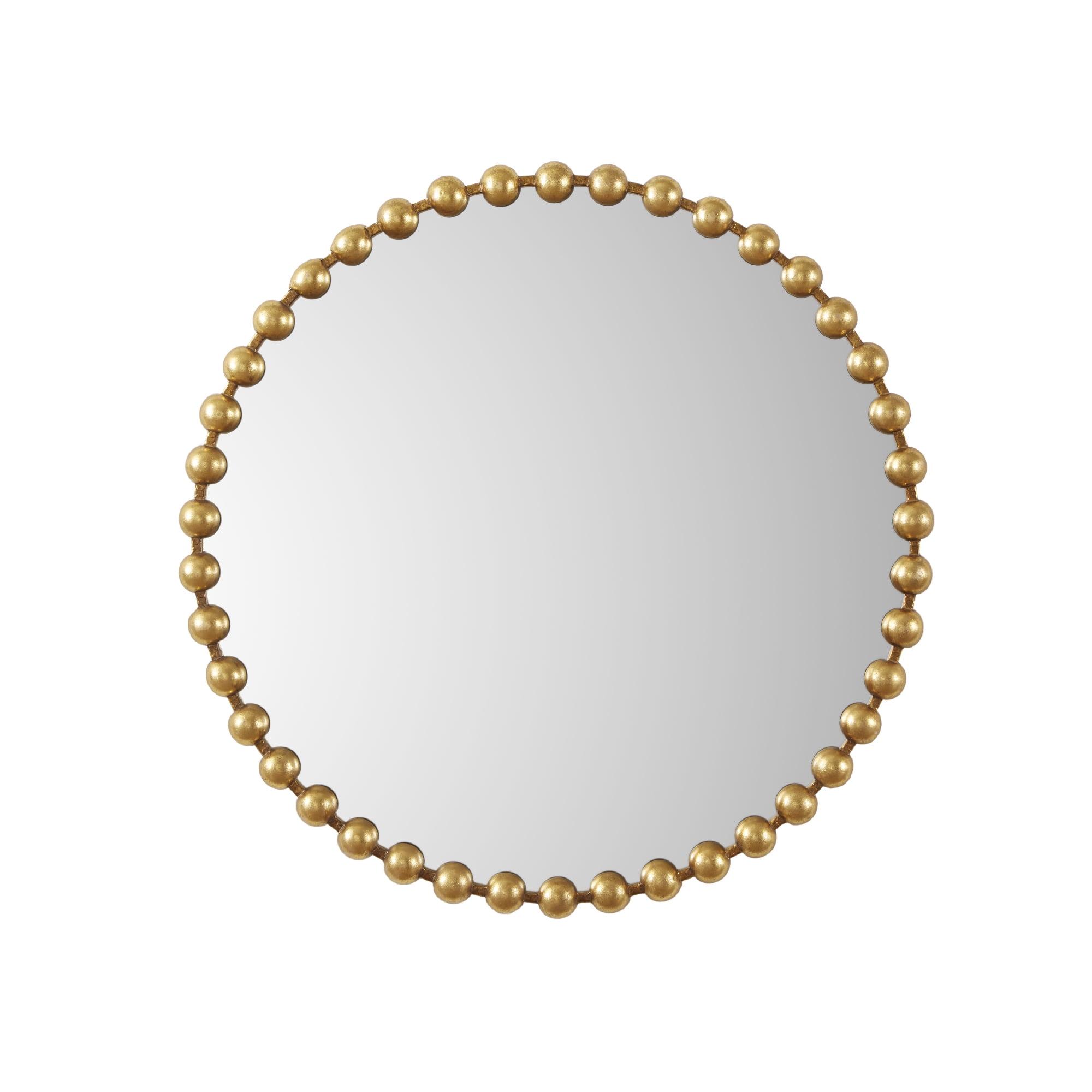 Marlowe Beaded Round Metal Wall Mirror