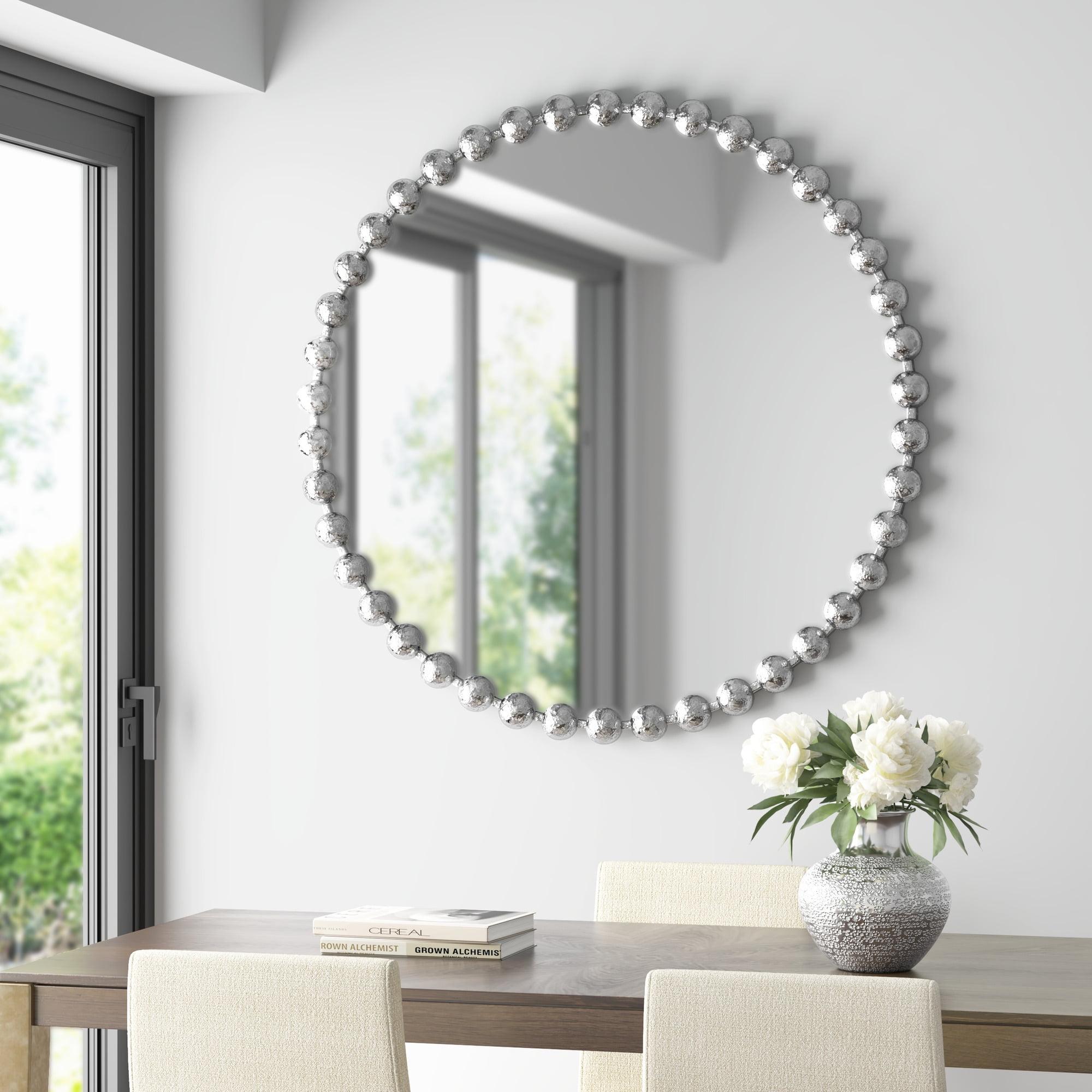 Marlowe Beaded Round Metal Wall Mirror