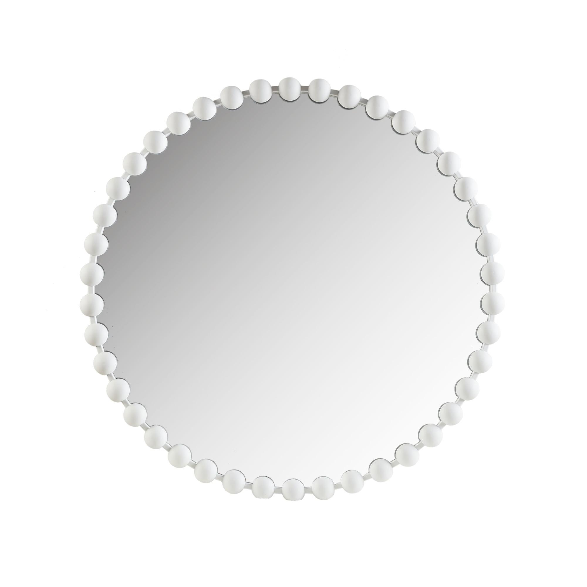 Marlowe Beaded Round Metal Wall Mirror