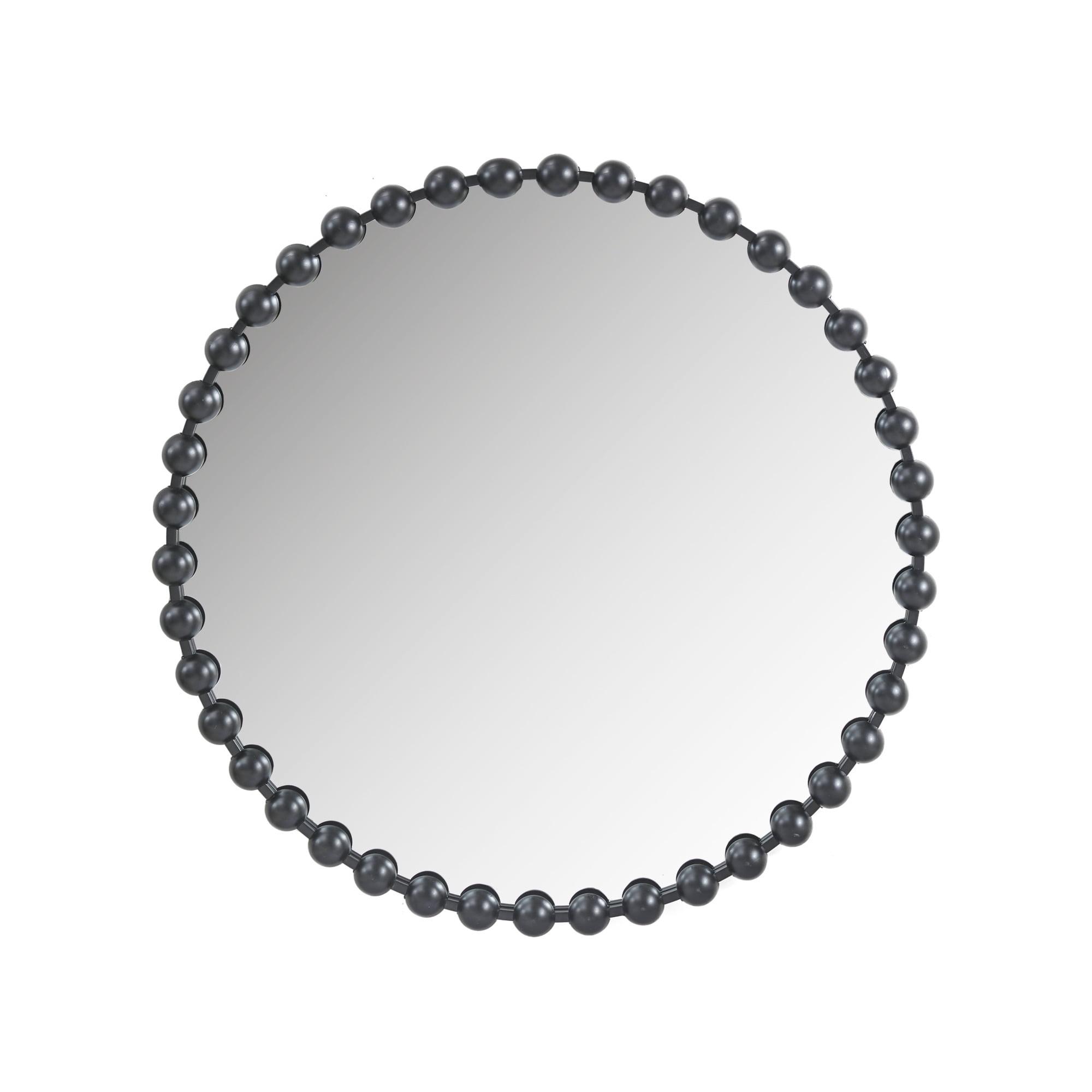 Marlowe Beaded Round Metal Wall Mirror