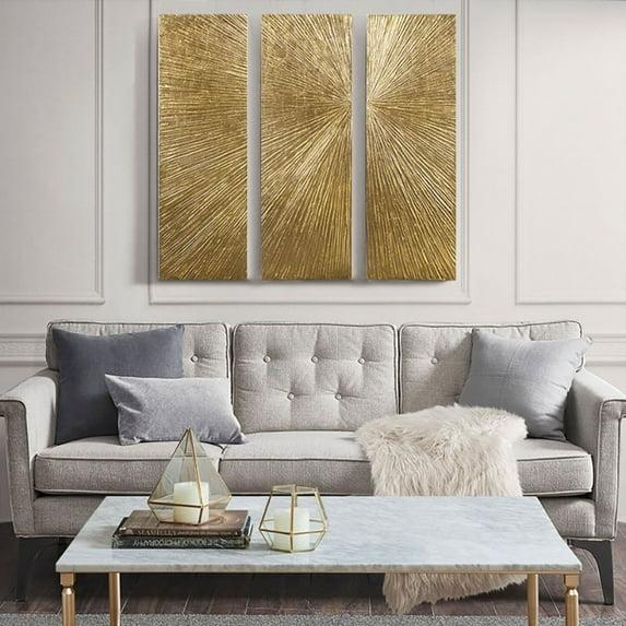 Madison Park Signature Sunburst 3-Piece Hand-Painted Resin Wall Art
