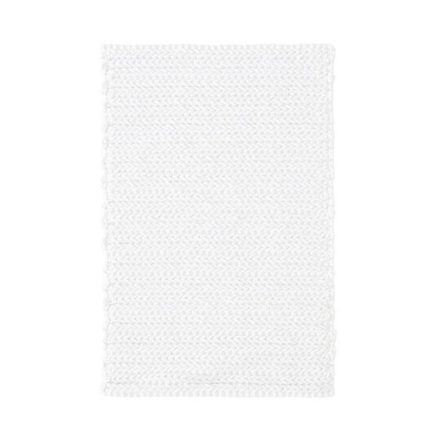 Madison Park Lasso 100% Cotton Chenille Chain Stitch Non-Slip Bath Rug