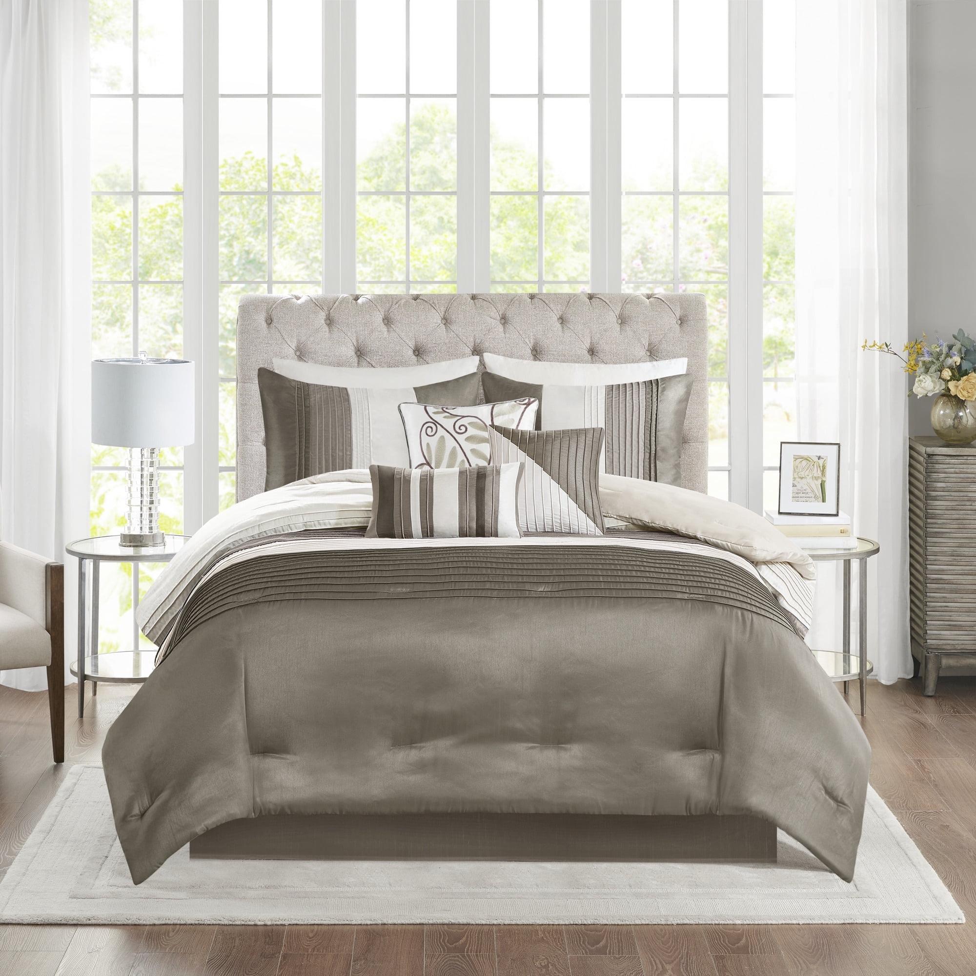 Madison Park Amherst 7 Piece Striped and Pleated Comforter Set