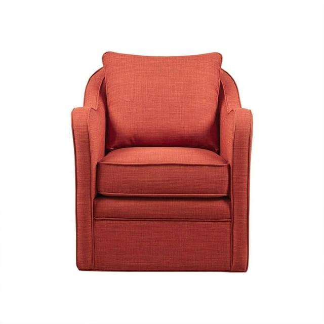 Mitchell Wide Seat Swivel Armchair Orange - Madison Park: Upholstered Polyester, No Assembly Required