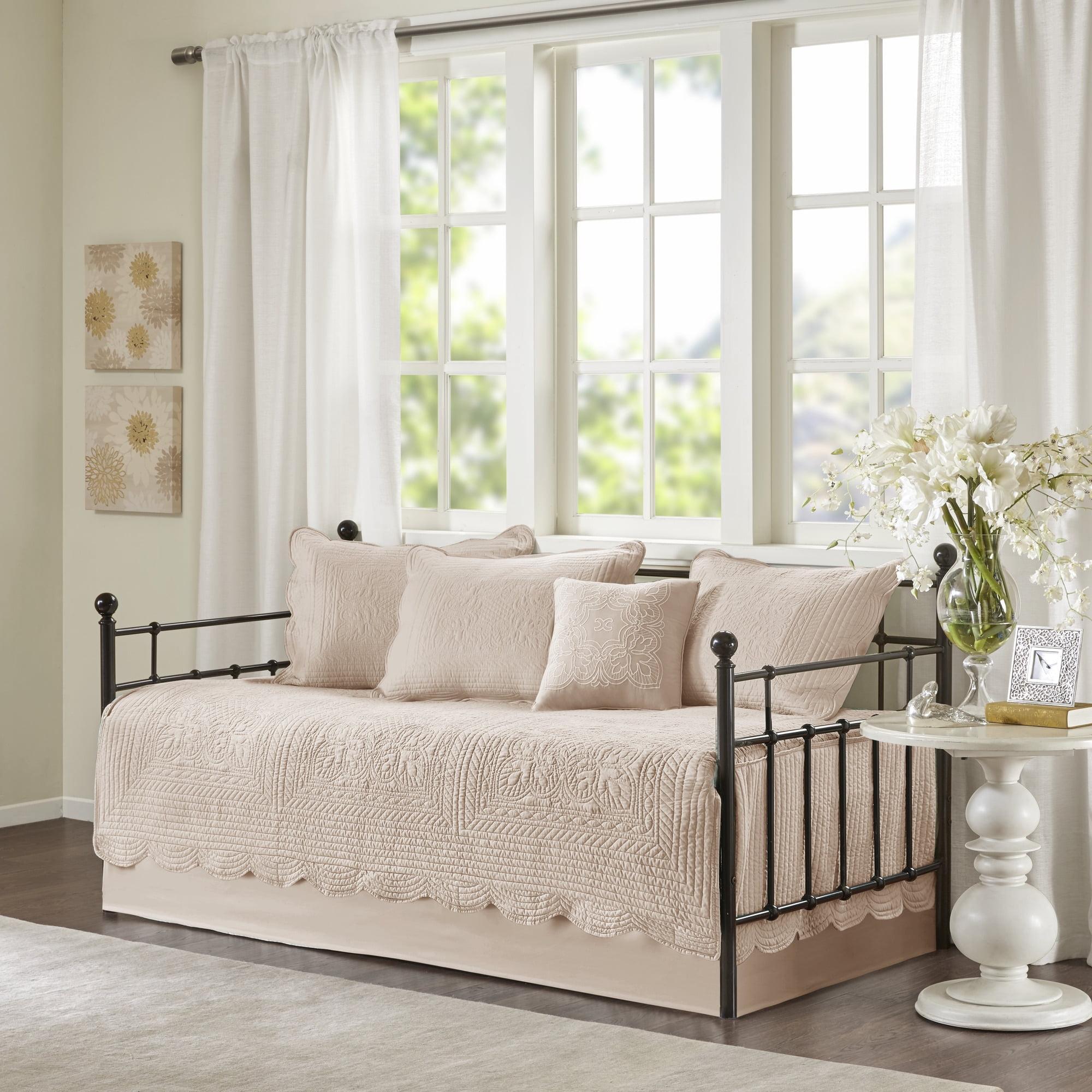 Cottage Charm Blush Daybed Cover Set with Scalloped Edges - 6pc