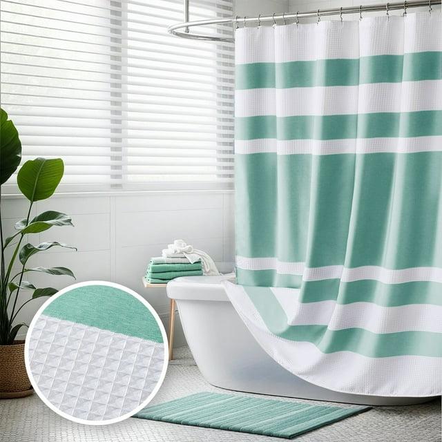 Spa Waffle Shower Curtain with 3M Treatment