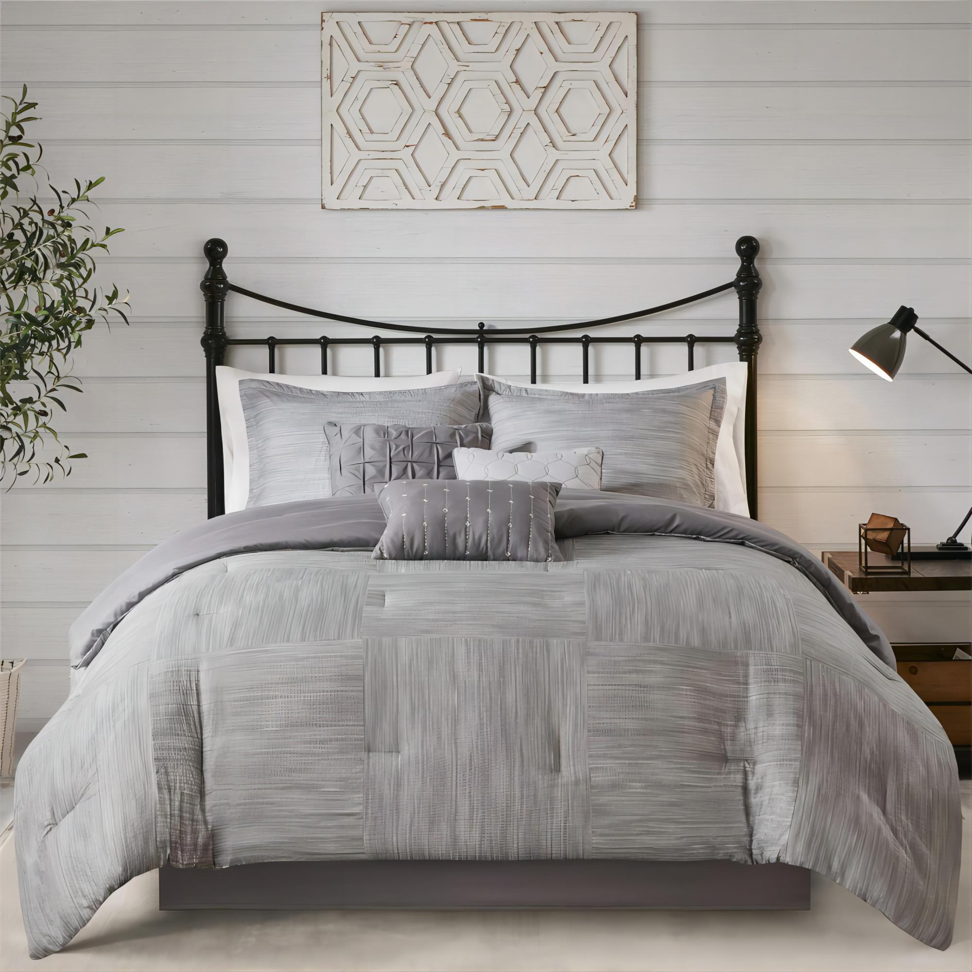 Madison Park Walter 7 Piece Printed Weave Seersucker Comforter Set
