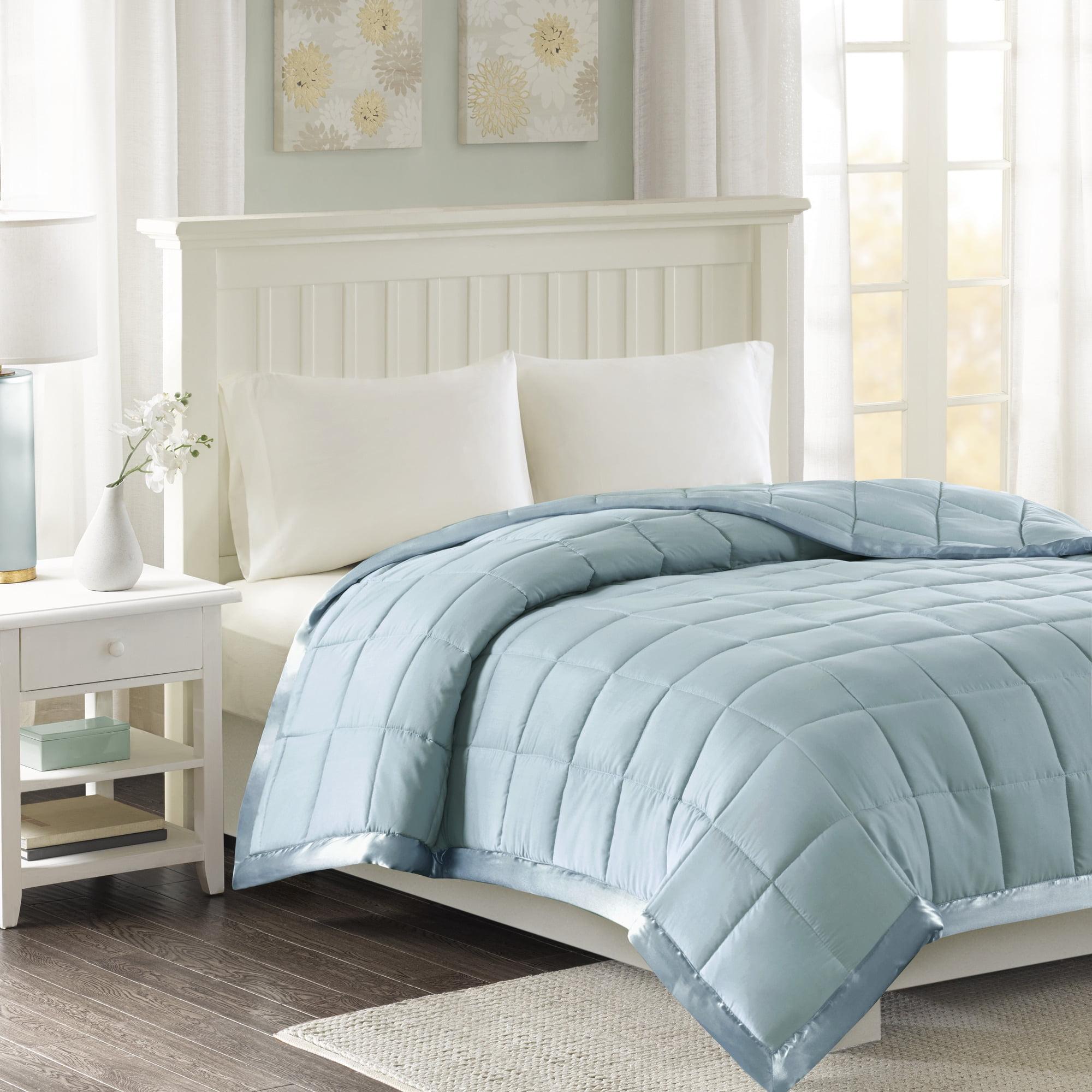 Lightweight Down Alternative Blanket with Satin Trim