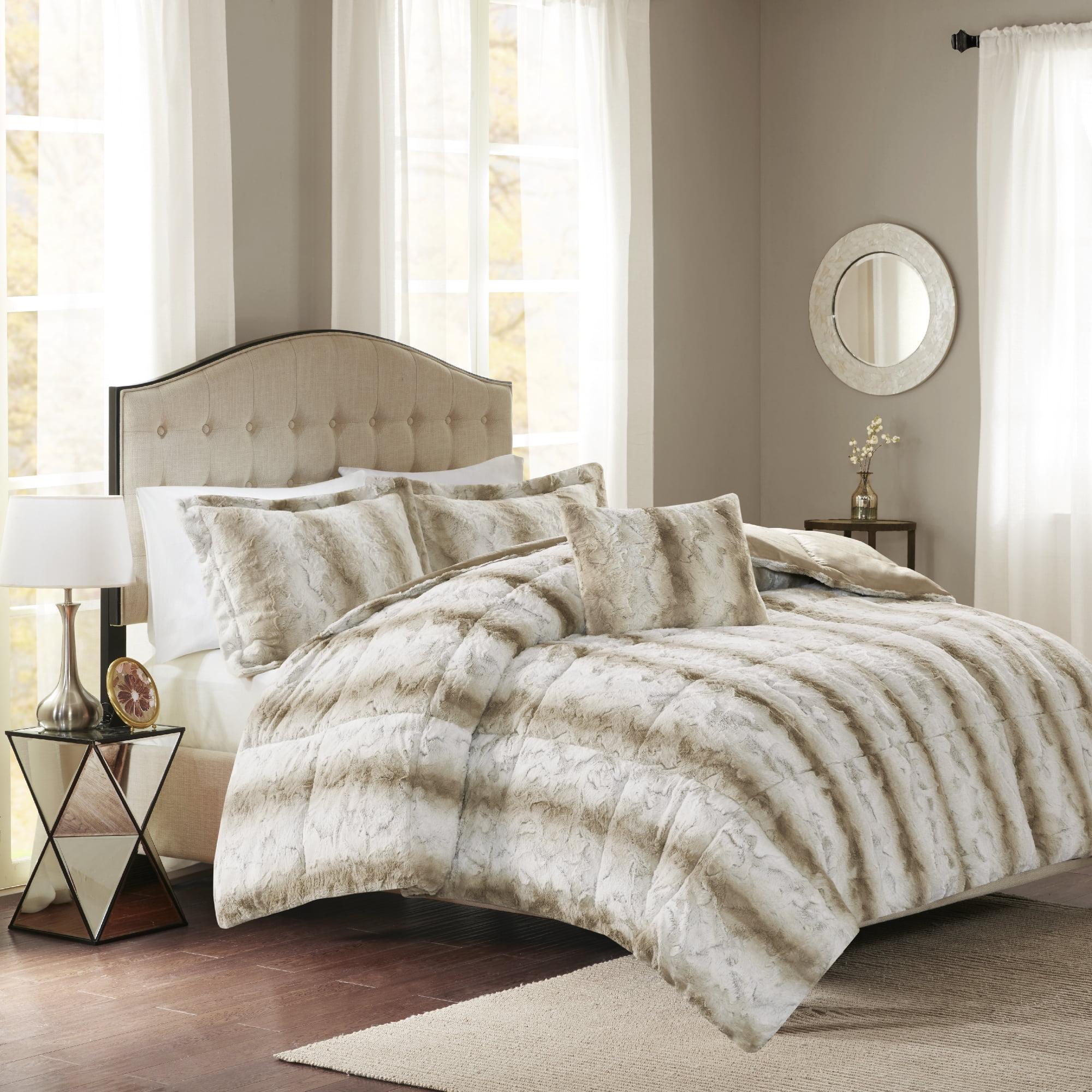 Madison Park Zuri Faux Fur Ultra-Soft Luxury Comforter Set