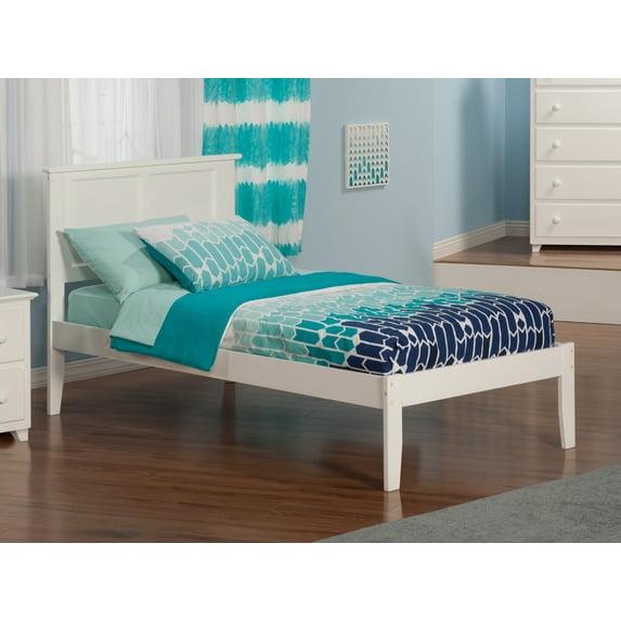 AFI Furnishings Madison Twin Platform Bed with Open Footboard and Turbo Charger in White