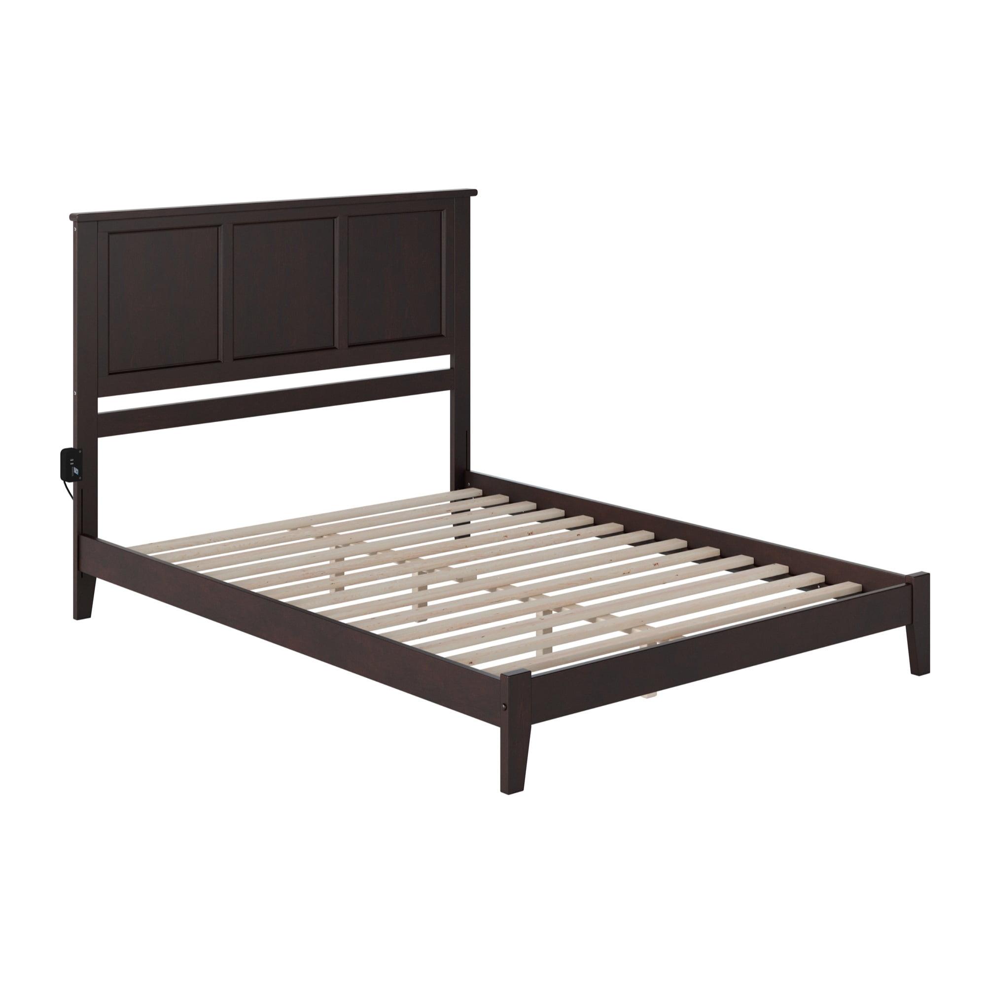 Madison Espresso Queen Wood Platform Bed with Slats and Headboard