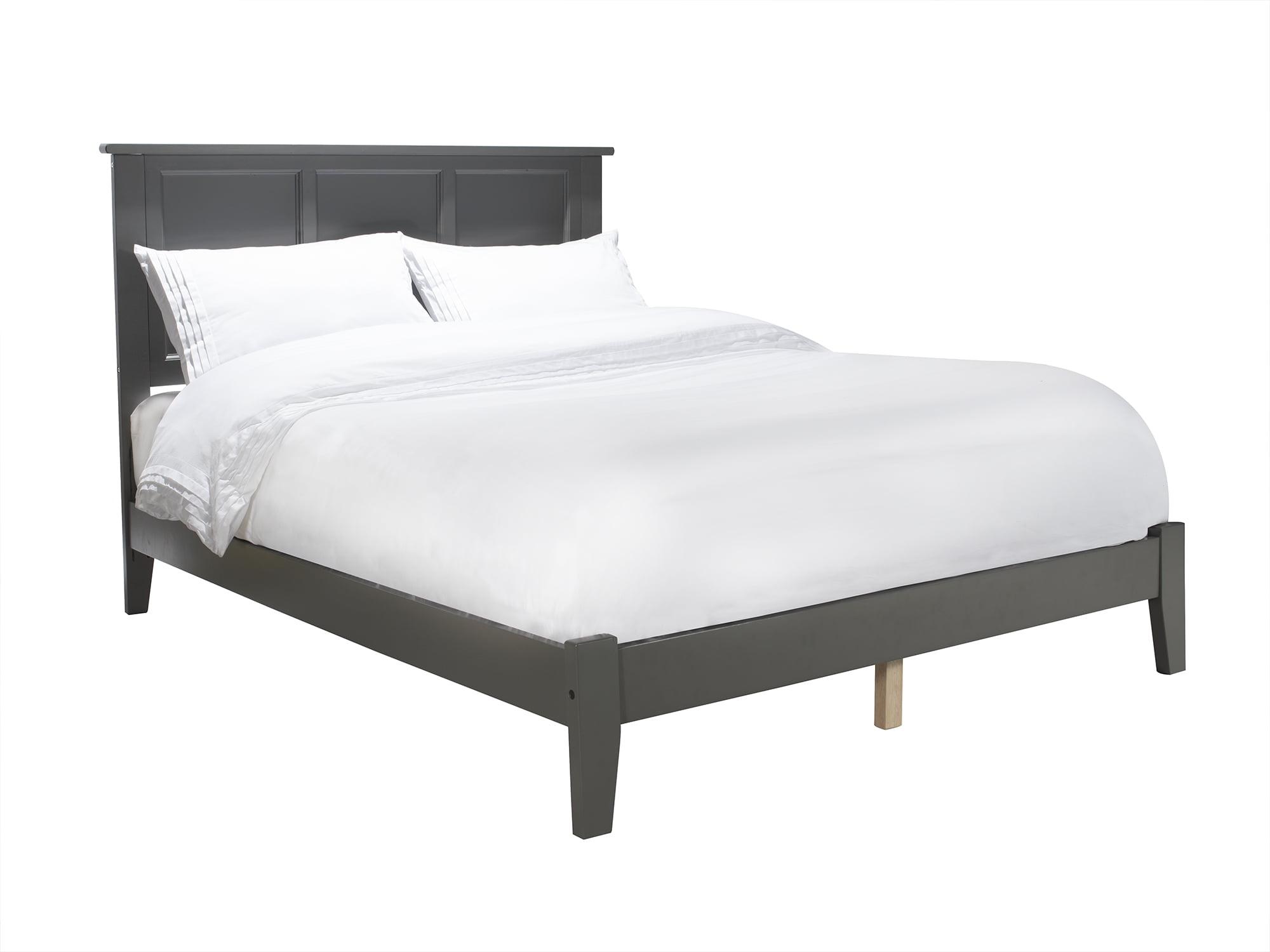 Madison Queen Size Grey Upholstered Wood Frame Bed with Drawers