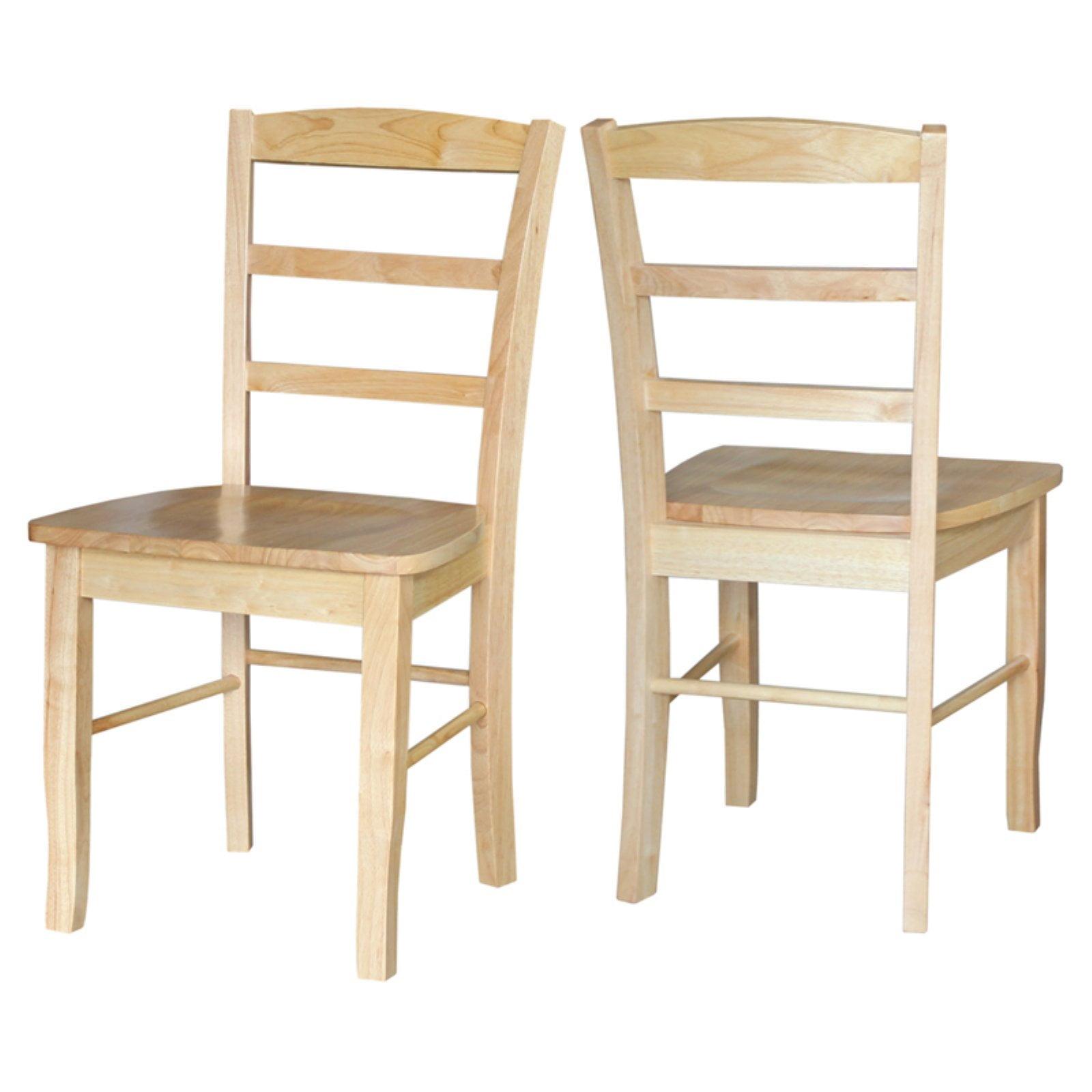 Natural Wood Ladderback High Side Chair Set