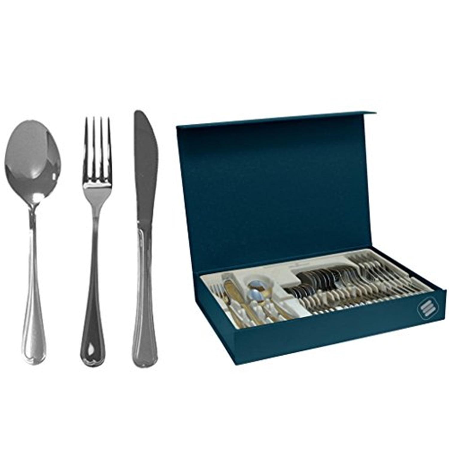 Cordoba 24-Piece Stainless Steel Flatware Set with Blue Box