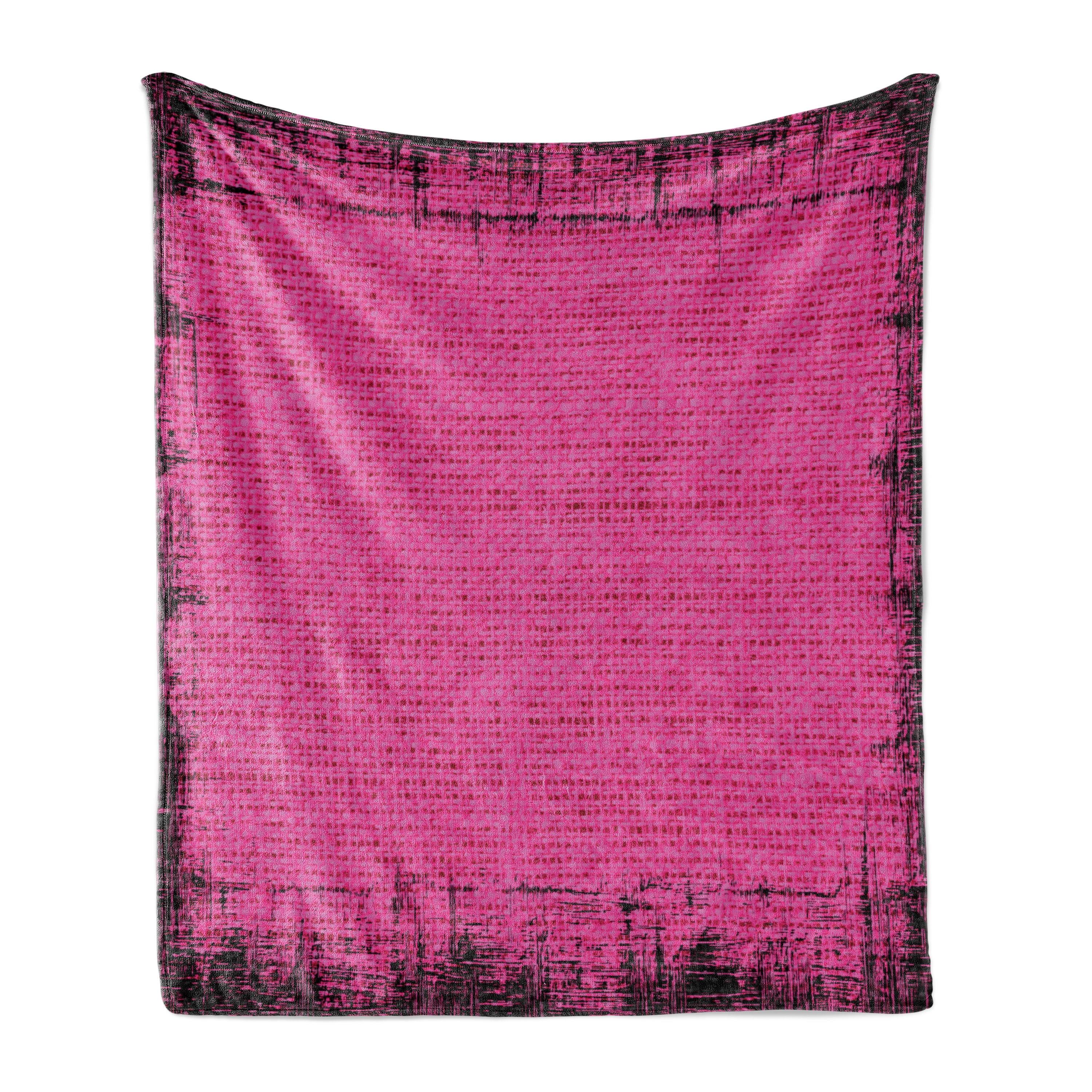 Ambesonne Ambesonne Magenta Fleece Throw Blanket Futuristic Grungy Murky Fuchsia Pink
