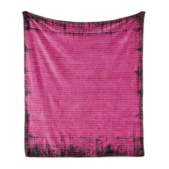 Ambesonne Ambesonne Magenta Fleece Throw Blanket Futuristic Grungy Murky Fuchsia Pink