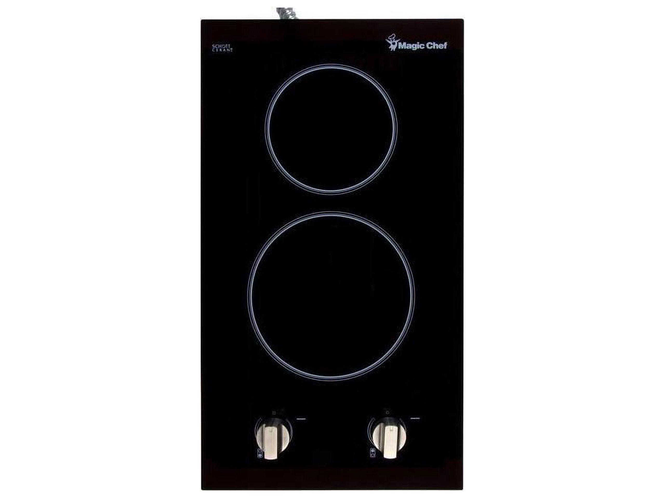 12-Inch Black Ceramic Glass 2-Burner Electric Cooktop