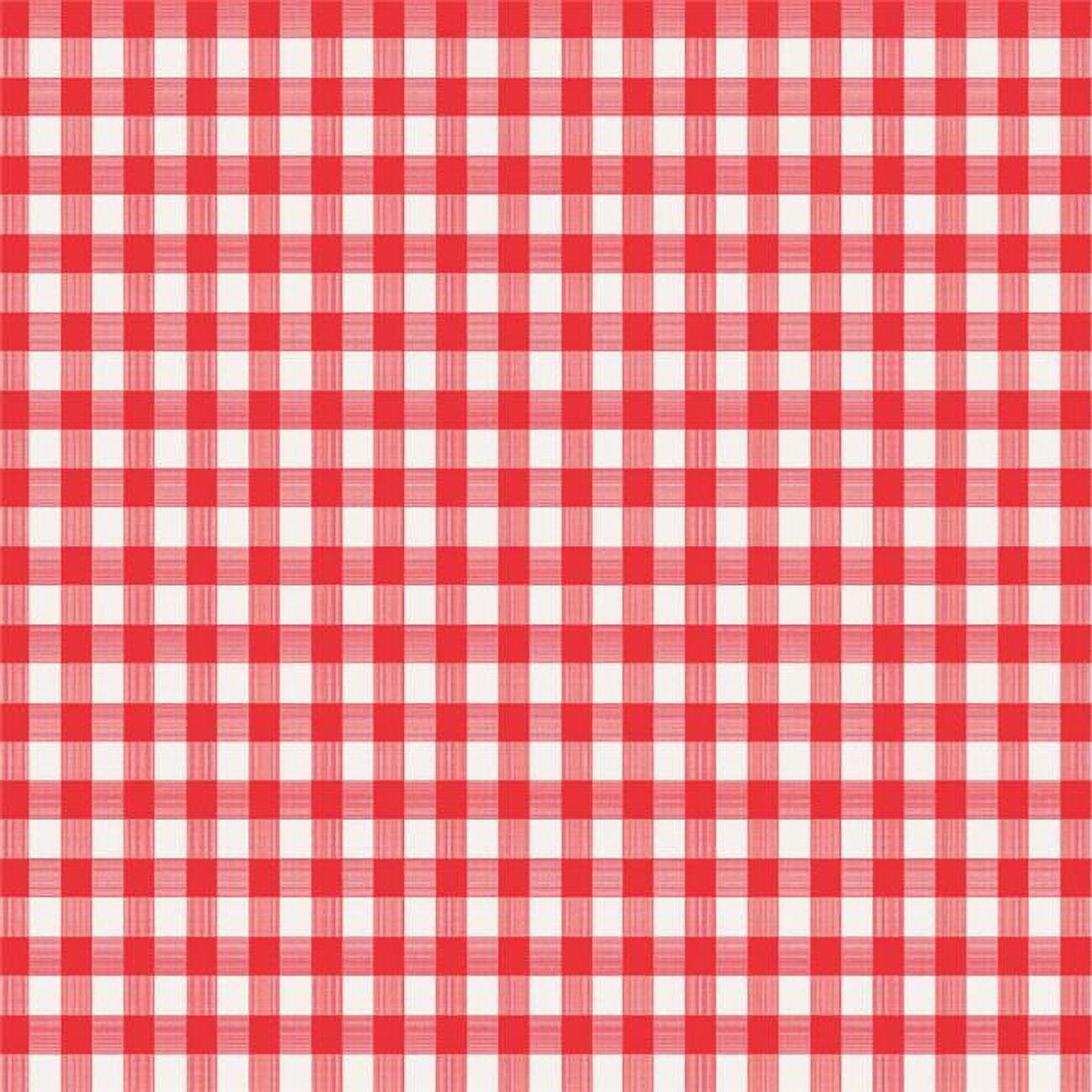 Red and White Checkered Vinyl Disposable Tablecloth 54 in.