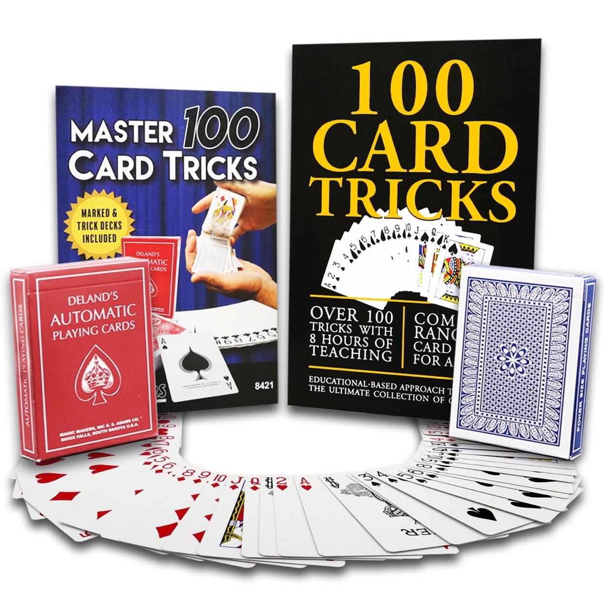 Magic Makers Kit de Trucos de 100 Cartas - Cubierta Marcada Automáticamente y Cubierta de Trucos Svengali Incluida - Trucos de Magia con Cartas