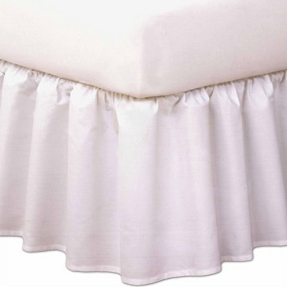 White Twin Polyester Ruffled Bed Skirt with 14-Inch Drop