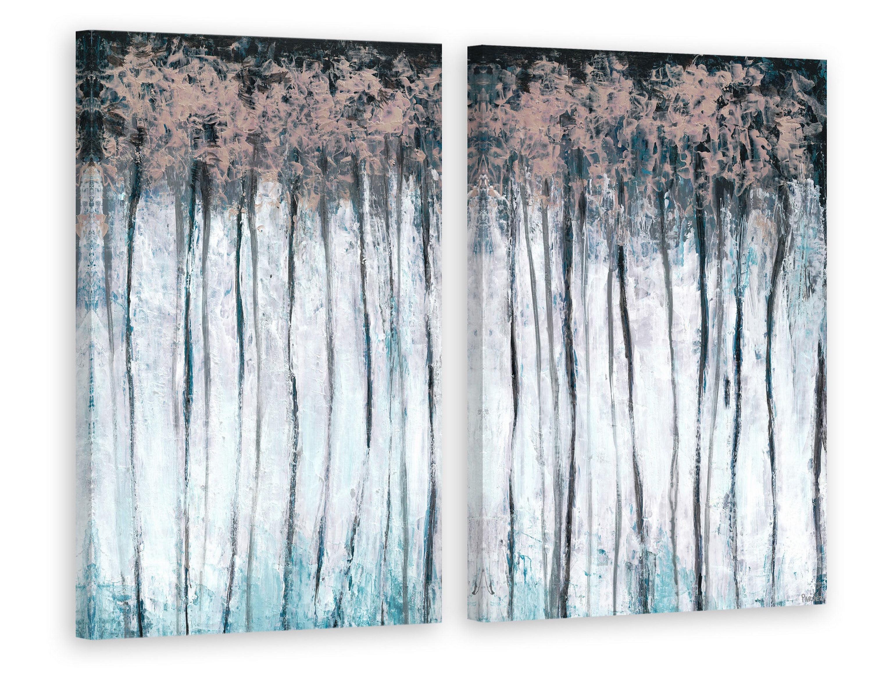 Abstract Landscape Canvas Print in Blue and Gray