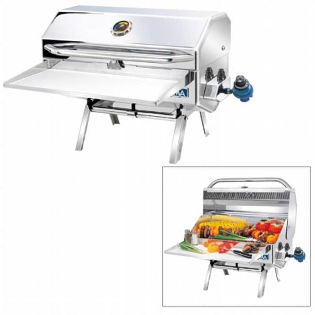 Newport II Stainless Steel Propane Gas Grill with Fold-Away Legs