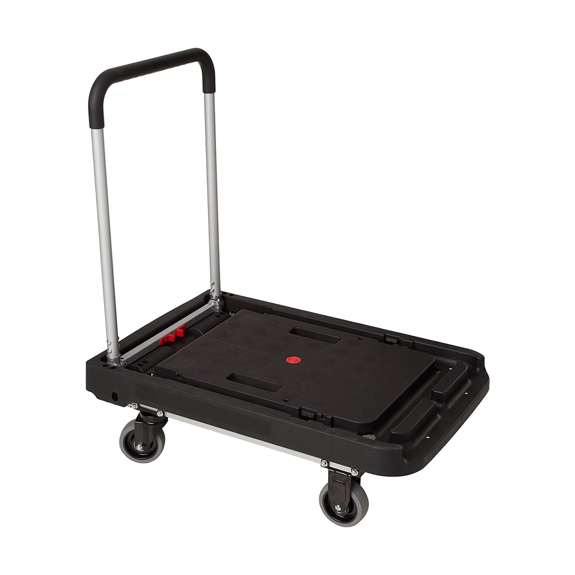 Magna Cart FF 4 Rubber 360 Degree Rotating Wheel Easy Folding Platform Transport Cart with Telescoping 36 Inch Handle