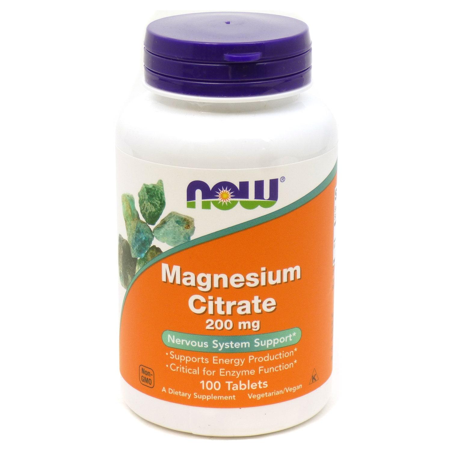 Magnesium Citrate 200mg by Now Foods  -  100 Tablet