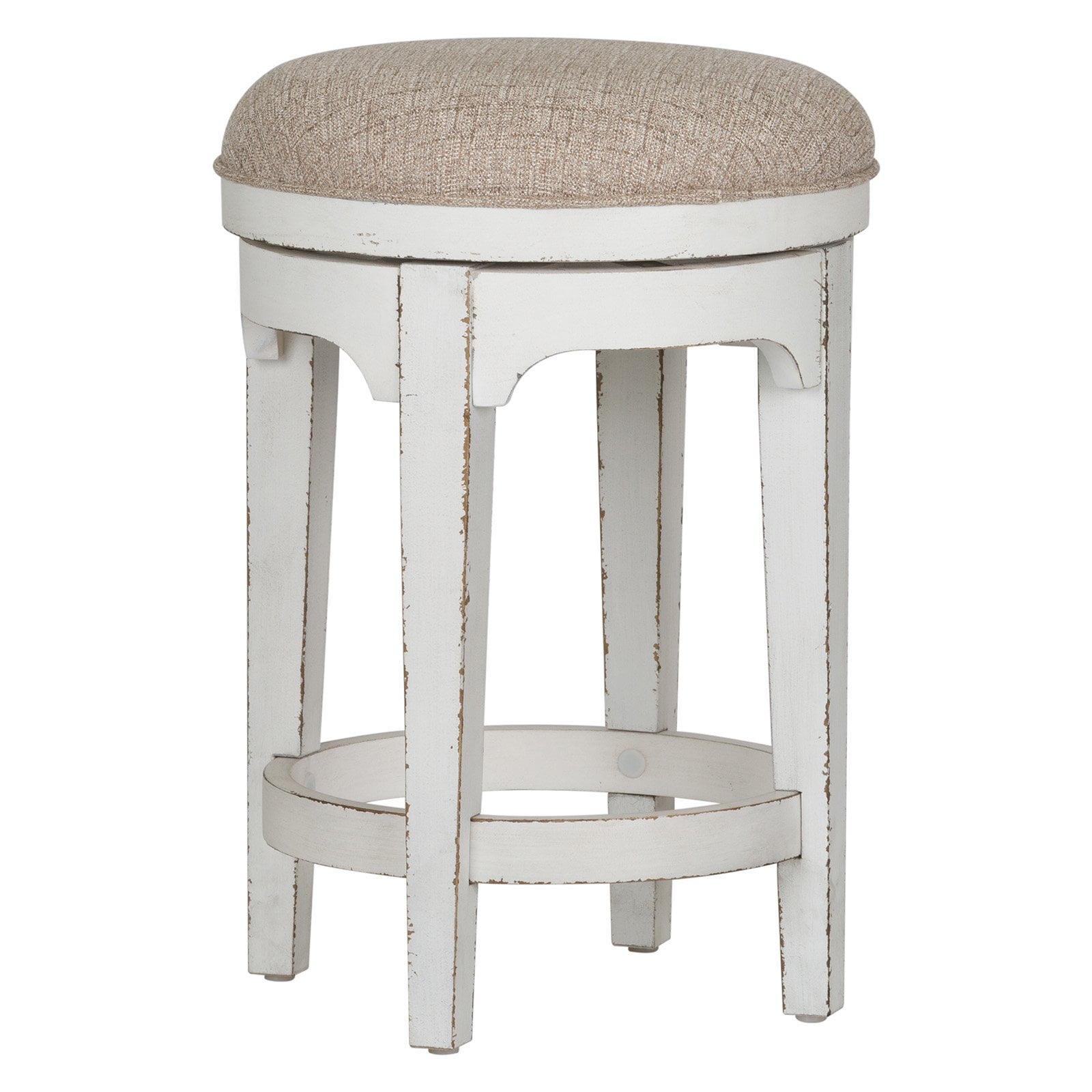 Traditional Swivel 25'' Counter Stool in Antique White