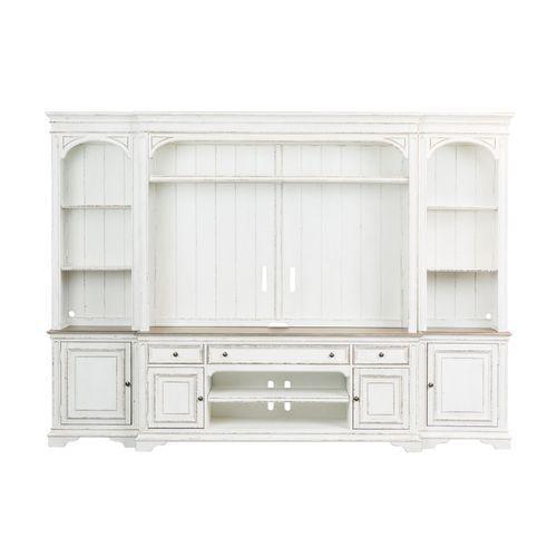 Magnolia Manor White Traditional Entertainment Center with Piers