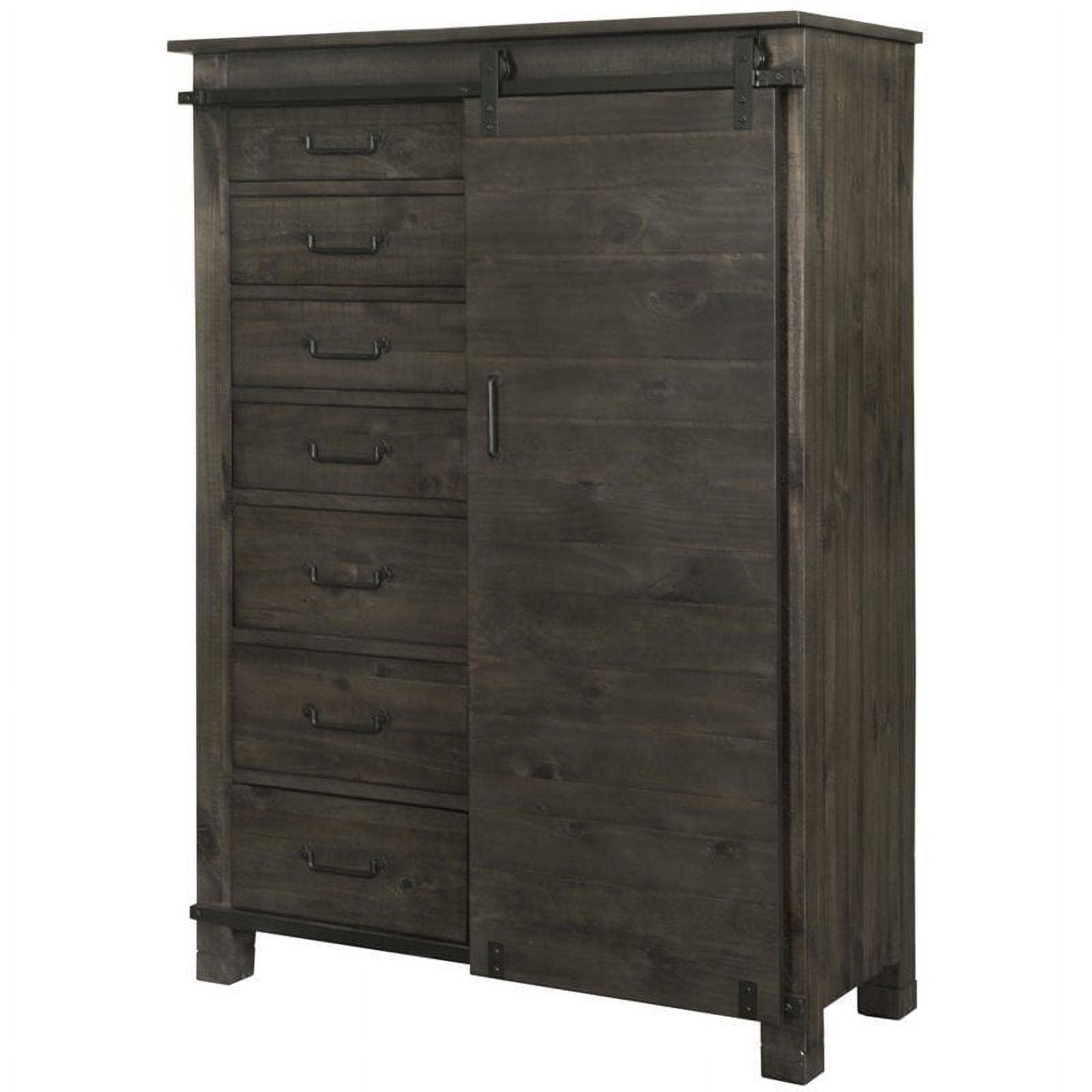 Rustic Pine Solids 7-Drawer Chest in Weathered Charcoal