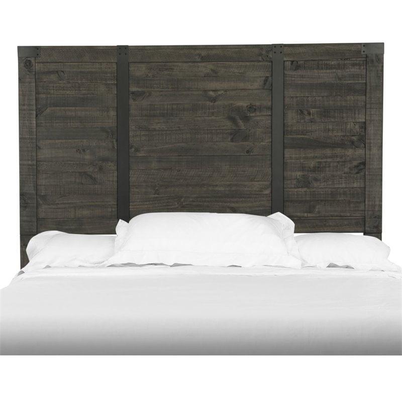 Abington Rustic Brown Wood and Metal Queen Panel Bed