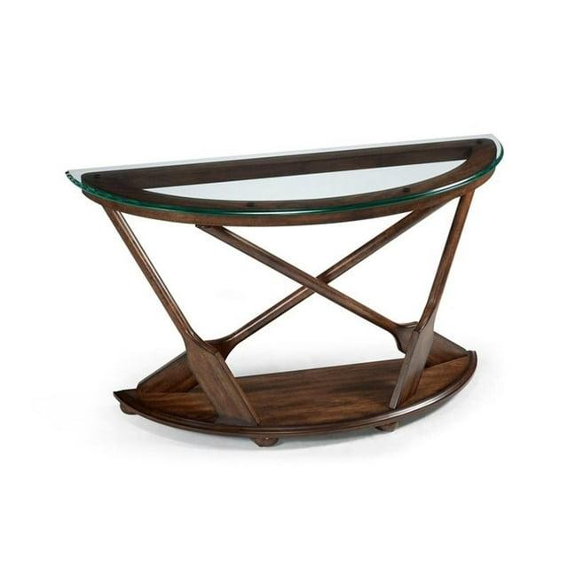 Magnussen Beaufort Sofa Table with Dark Oak Base and Glass Top