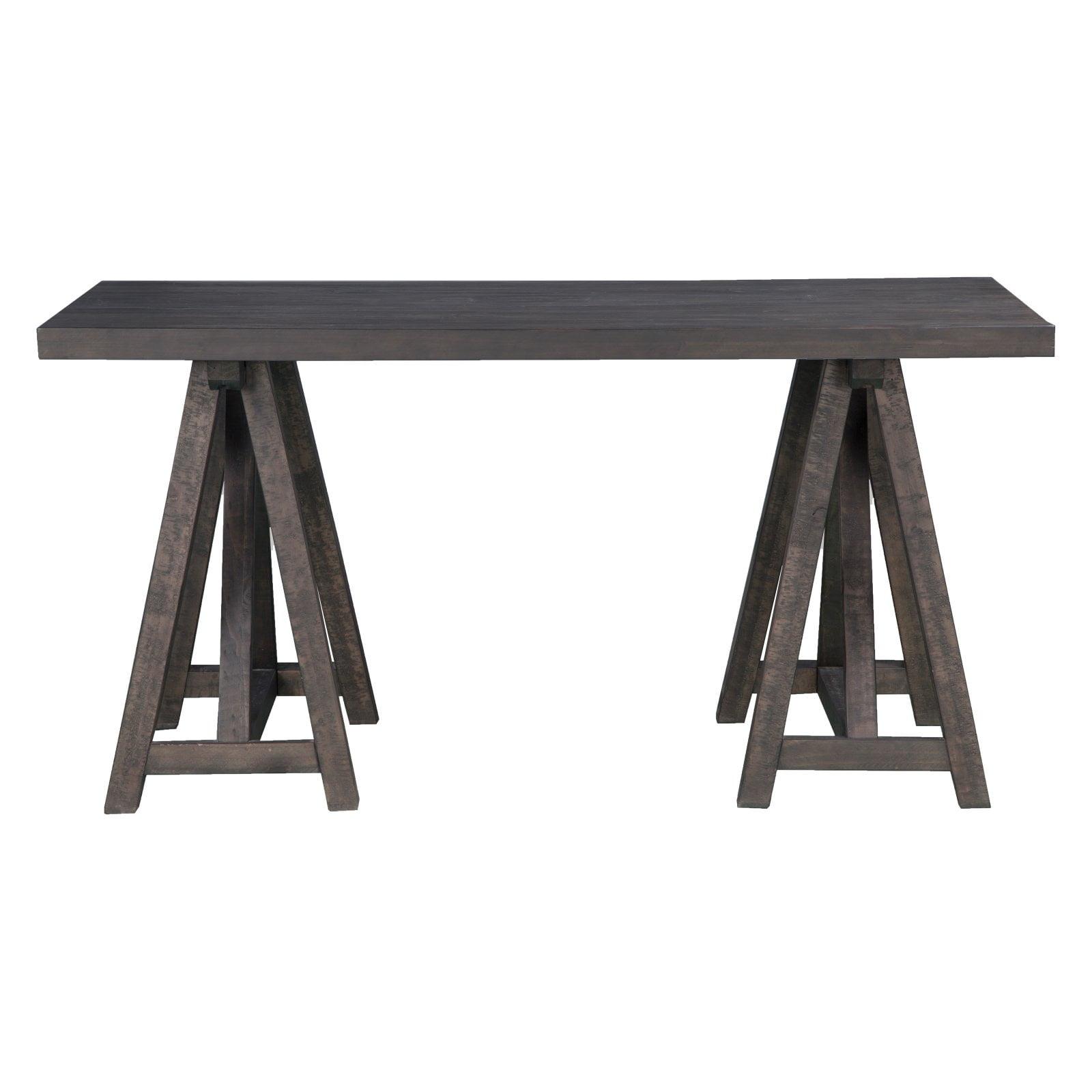 Continental Rustic 62" Weathered Charcoal Pine Office Desk