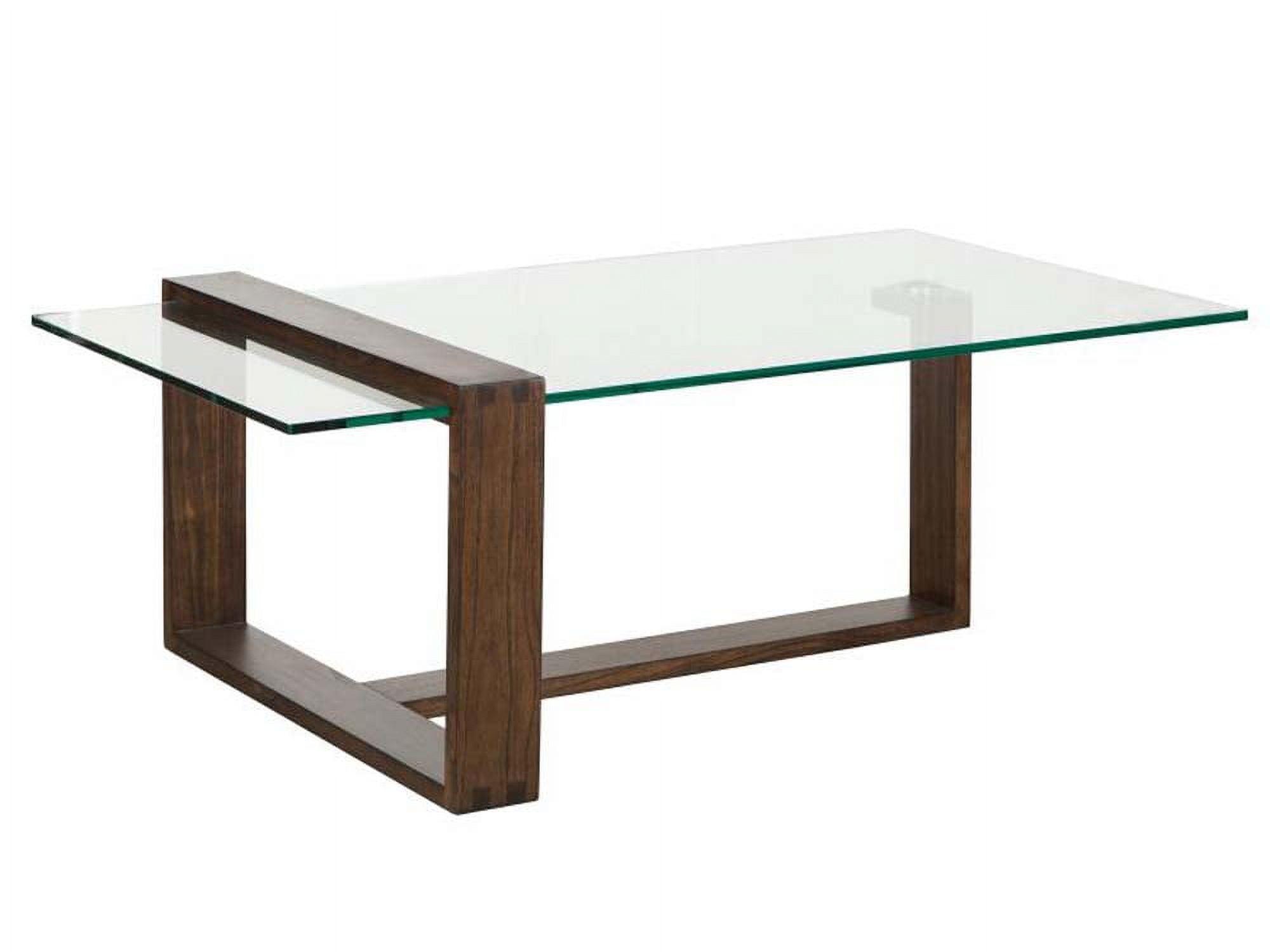 Acorn Wood and Glass Rectangular Cocktail Table