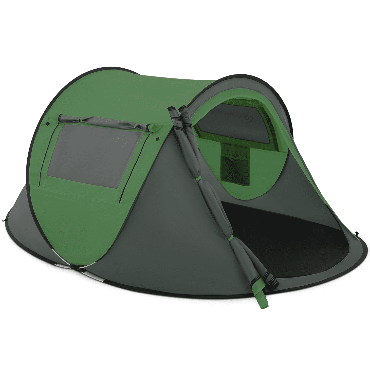 Green 3-Person Pop-Up Dome Camping Tent with Carry Bag